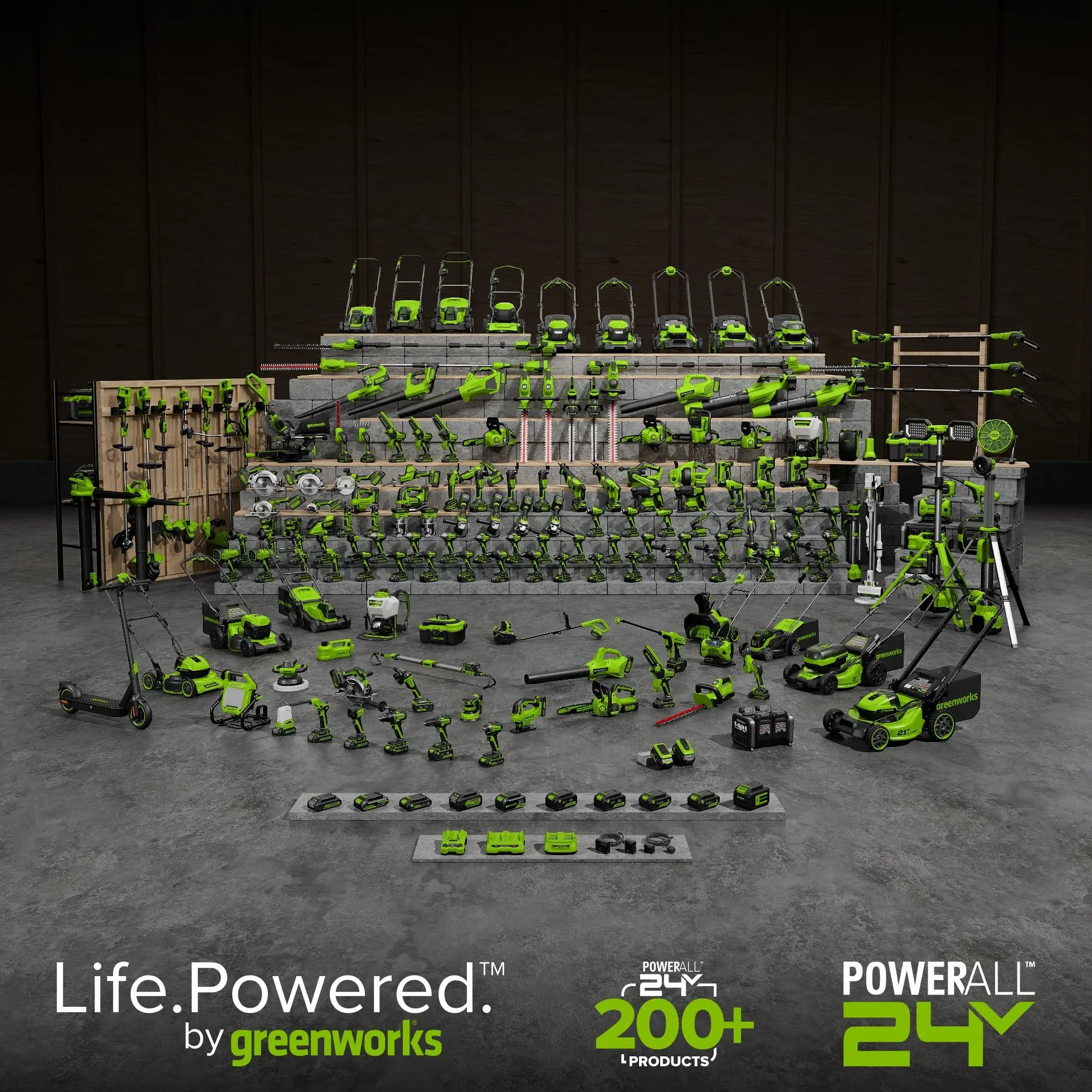 Greenworks Podkaszarka do trawy 24 V z akumulatorem, szerokość cięcia 33 cm, obracana o 90°, w zestawie szpula żyłki i 20 ostrzy z tworzywa sztucznego, w zestawie 4,0 Ah i ładowarka, akumulatorowa