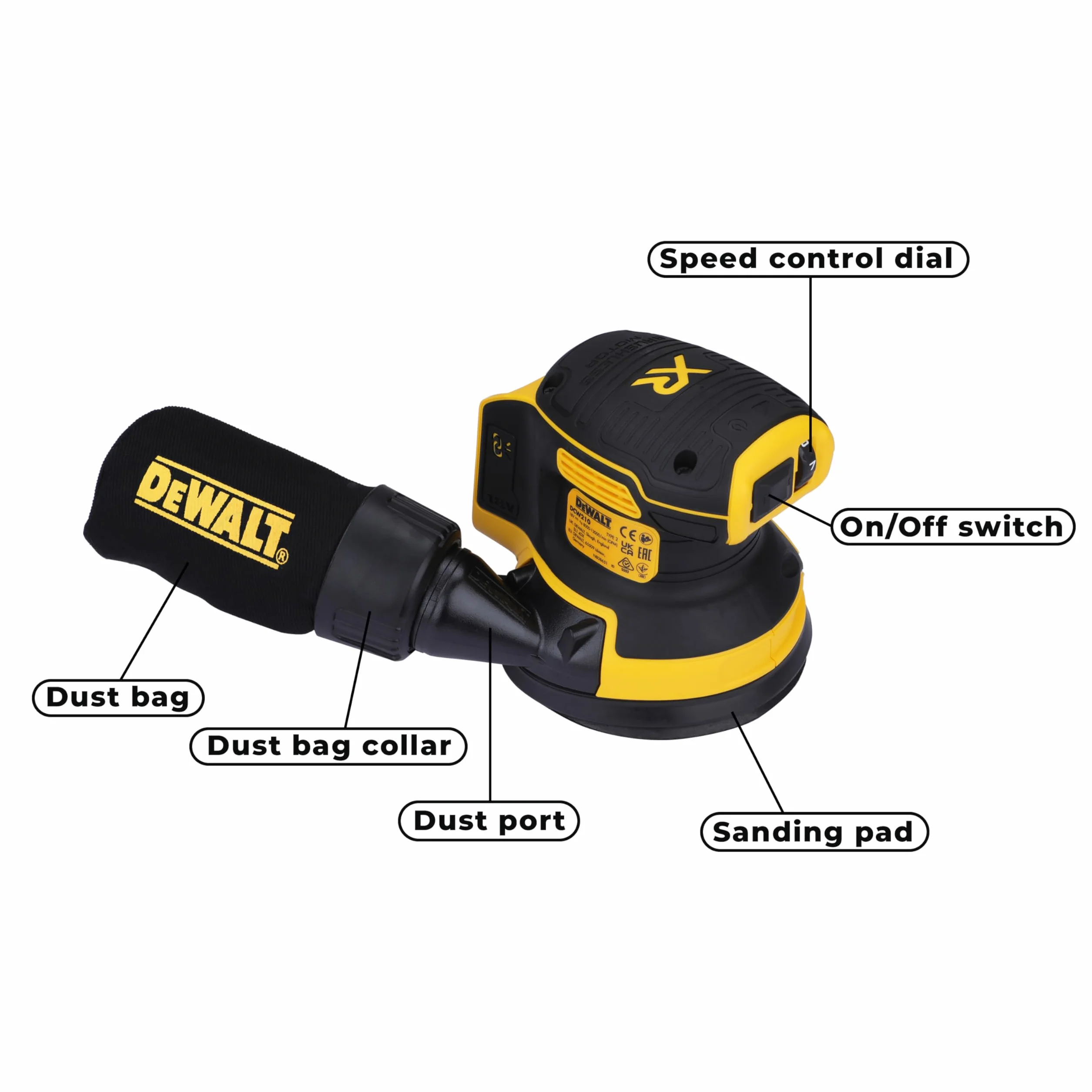 Dewalt Xr Bl Szlifierka, Czarny/Żółty, 125 mm