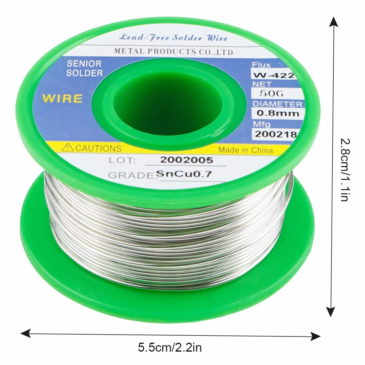 Drut lutowniczy 0,8 mm bezołowiowy - cyna do lutowania rdzeniowego kalafonia niskostopiony drut lutowniczy bezołowiowy Sn99.3 Cu0.7 50 g
