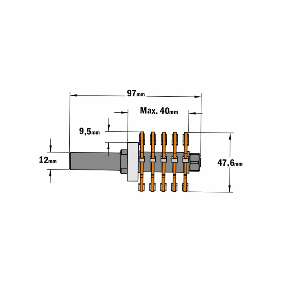 CMT Orange Tools 900.616.11 - Frez do fug hm z3 s 12 d 47.6