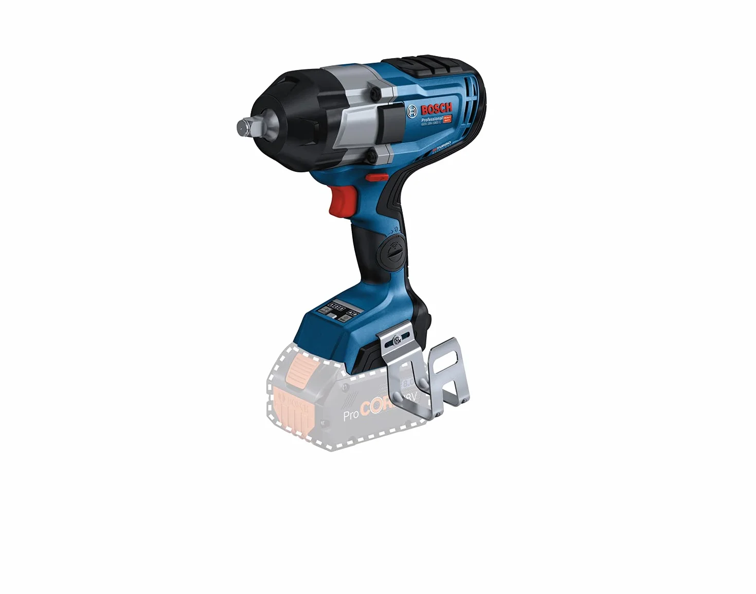 Akumulatorowa wkrętarka udarowa i klucz udarowy BITURBO GDS 18V-1000 C Bosch Professional (moment dokręcania 1 000 Nm, moment zrywający 1 600 Nm, bez akumulatorów i ładowarki, opakowanie kartonowe)