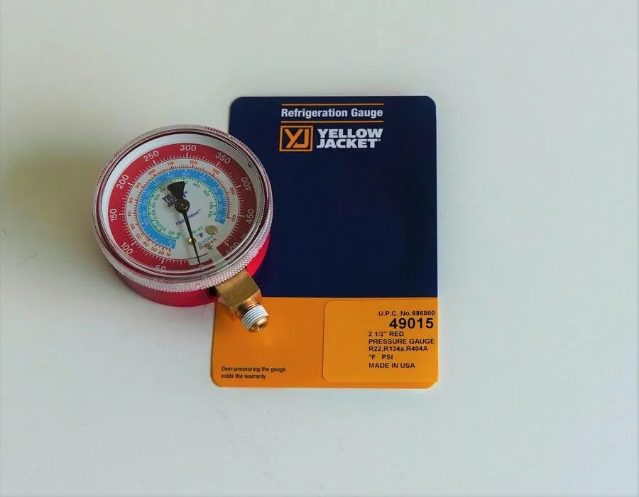 Zamiennik żółtej kurtki 49015 czerwony kolektor wysokiego ciśnienia manometr 6.3 cm R22, R134a, R404A