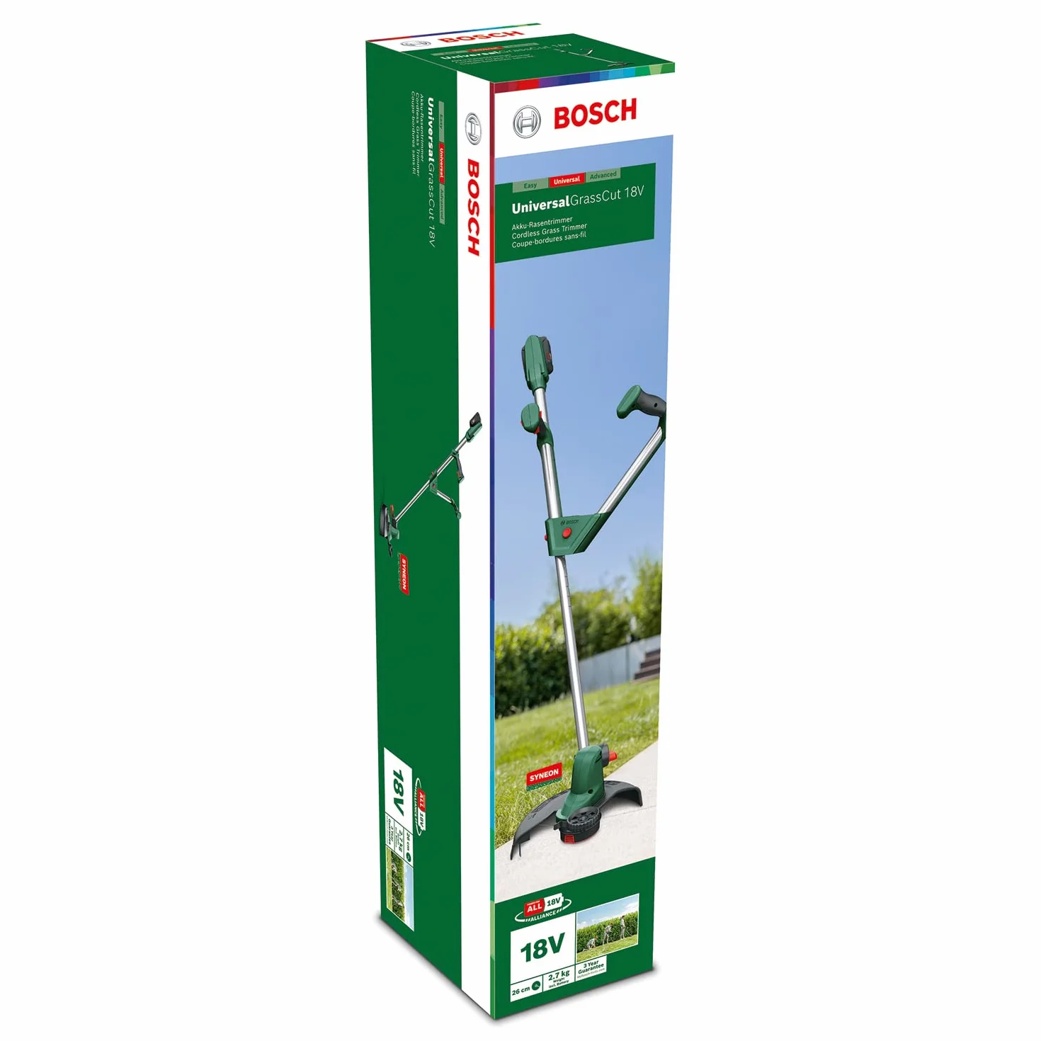 Bosch Universalgrasscut Akumulatorowa Podkaszarka do Trawy, Zielony, 26 cm