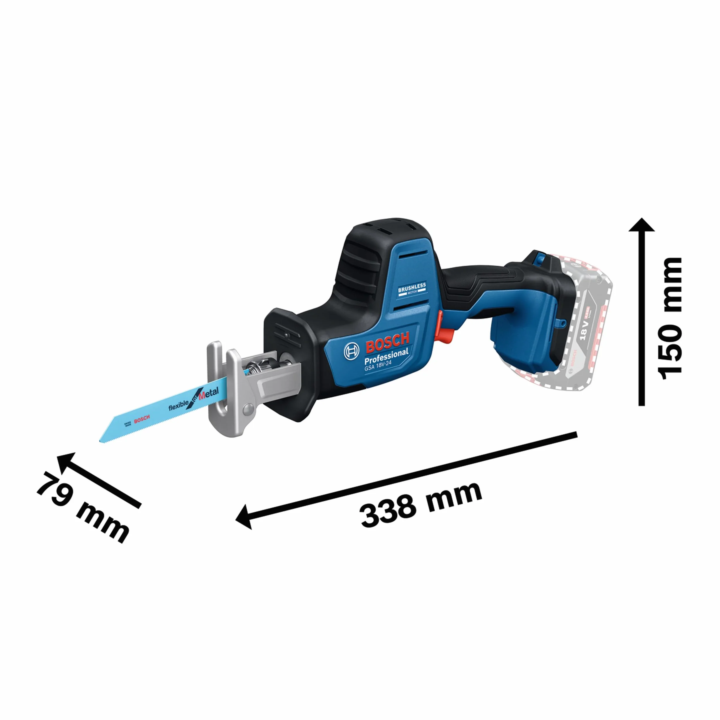 Bosch Professional GSA 18V-24 Akumulatorowa piła szablasta 18V System L-BOXX