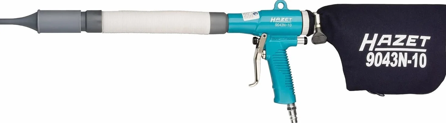HAZET 9043N-10 pistolet ssąco-dmuchający I Praktyczny przełącznik obsługiwany jedną ręką, z metalową obudową, poziom podciśnienia: 7,5 mmHg I Odciąganie zanieczyszczeń i przedmuchiwanie powierz