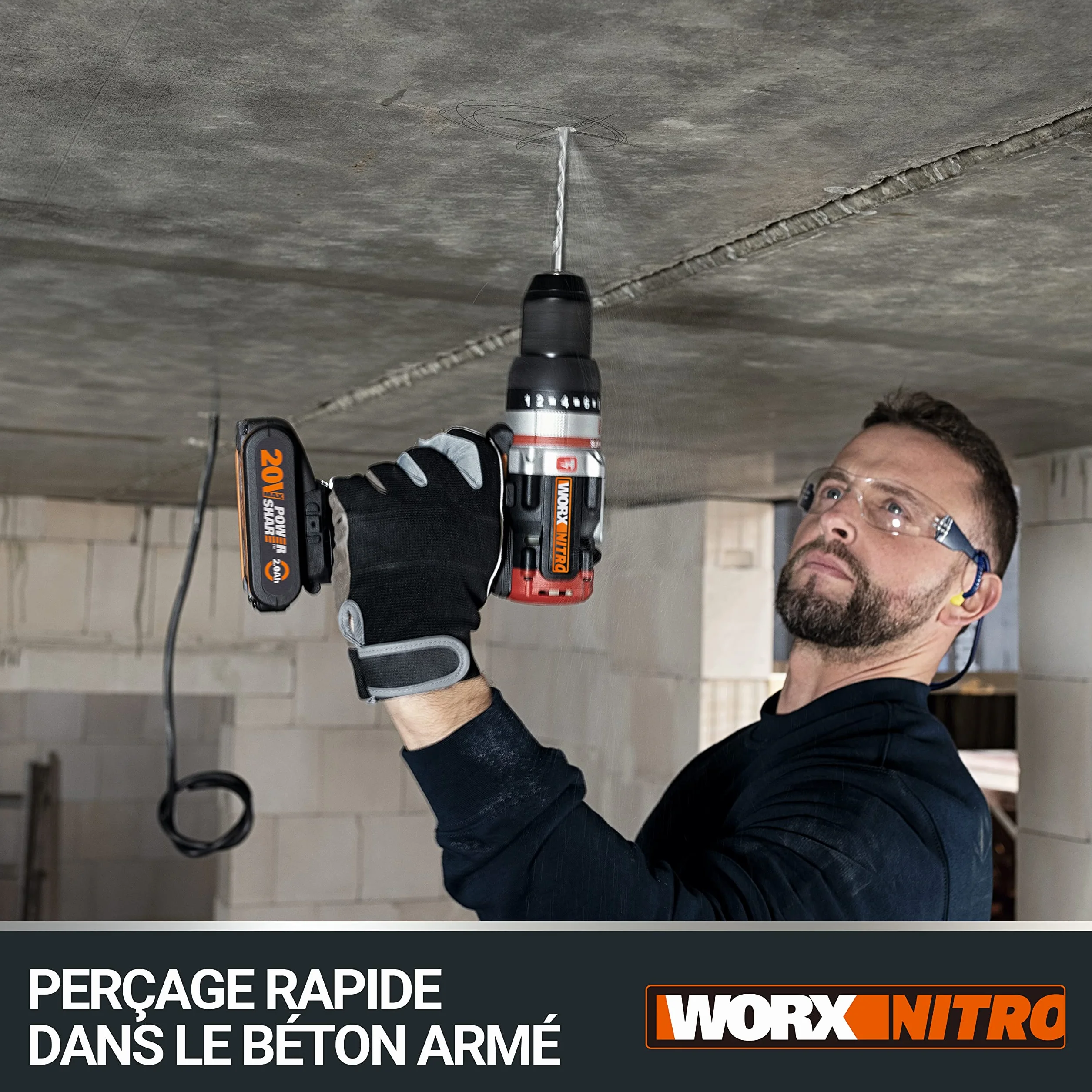 WORX WX354.9 Akumulatorowa Wiertarka Udarowa 20 V Max Slammerdrill bez Akumulatora i Ładowarki