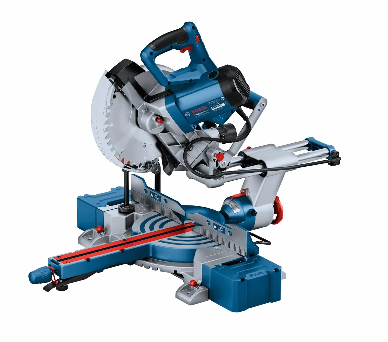 Bosch Professional: piła ukośnica GCM 305-254 D (1 500 W, Ø tarczy pilarskiej 254 mm, 1 tarcza pilarska, 2 podpórki, zacisk, worek na pył)