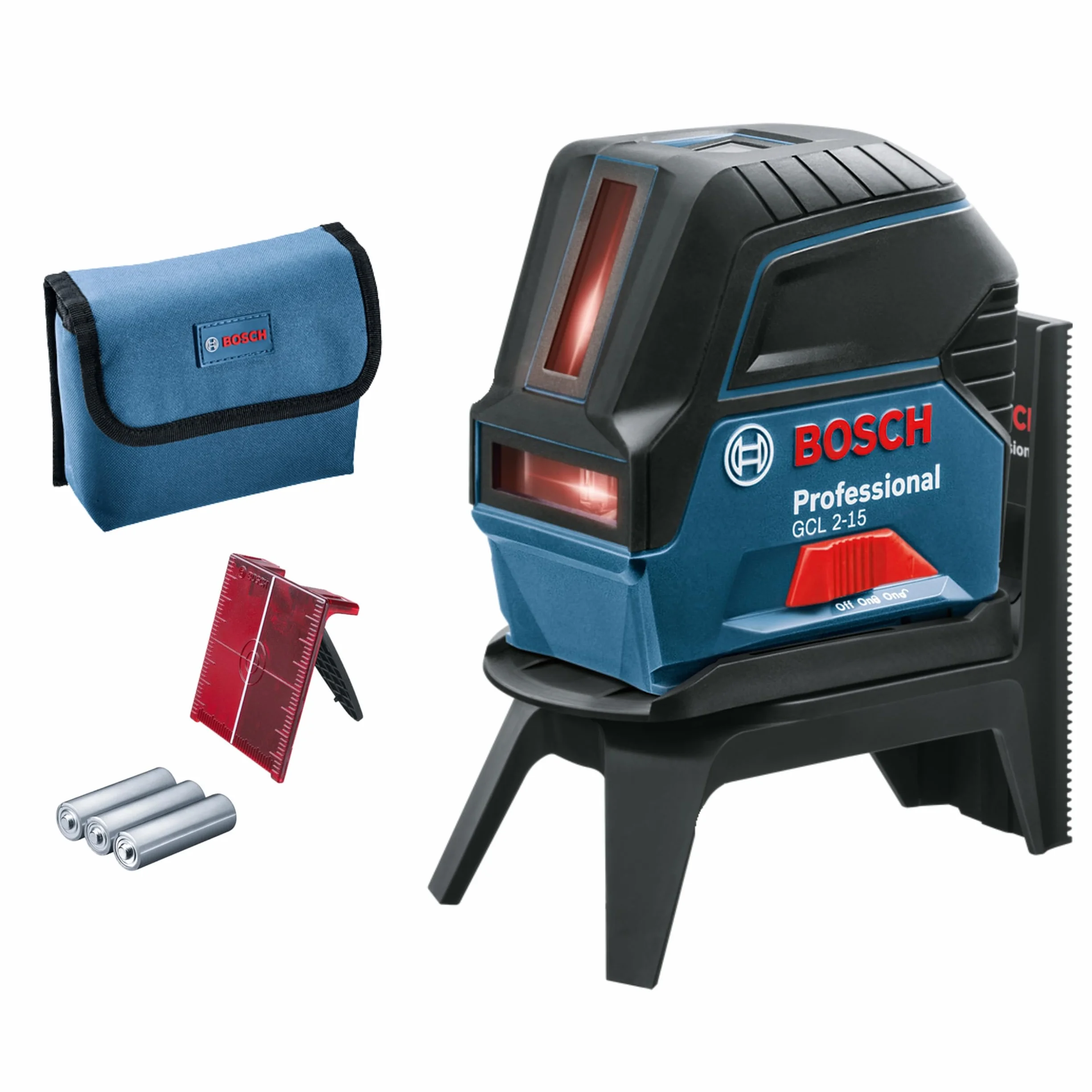 Bosch Professional Laser wielofunkcyjny GCL 2-15 czerwona wiązka zasięg 15 m