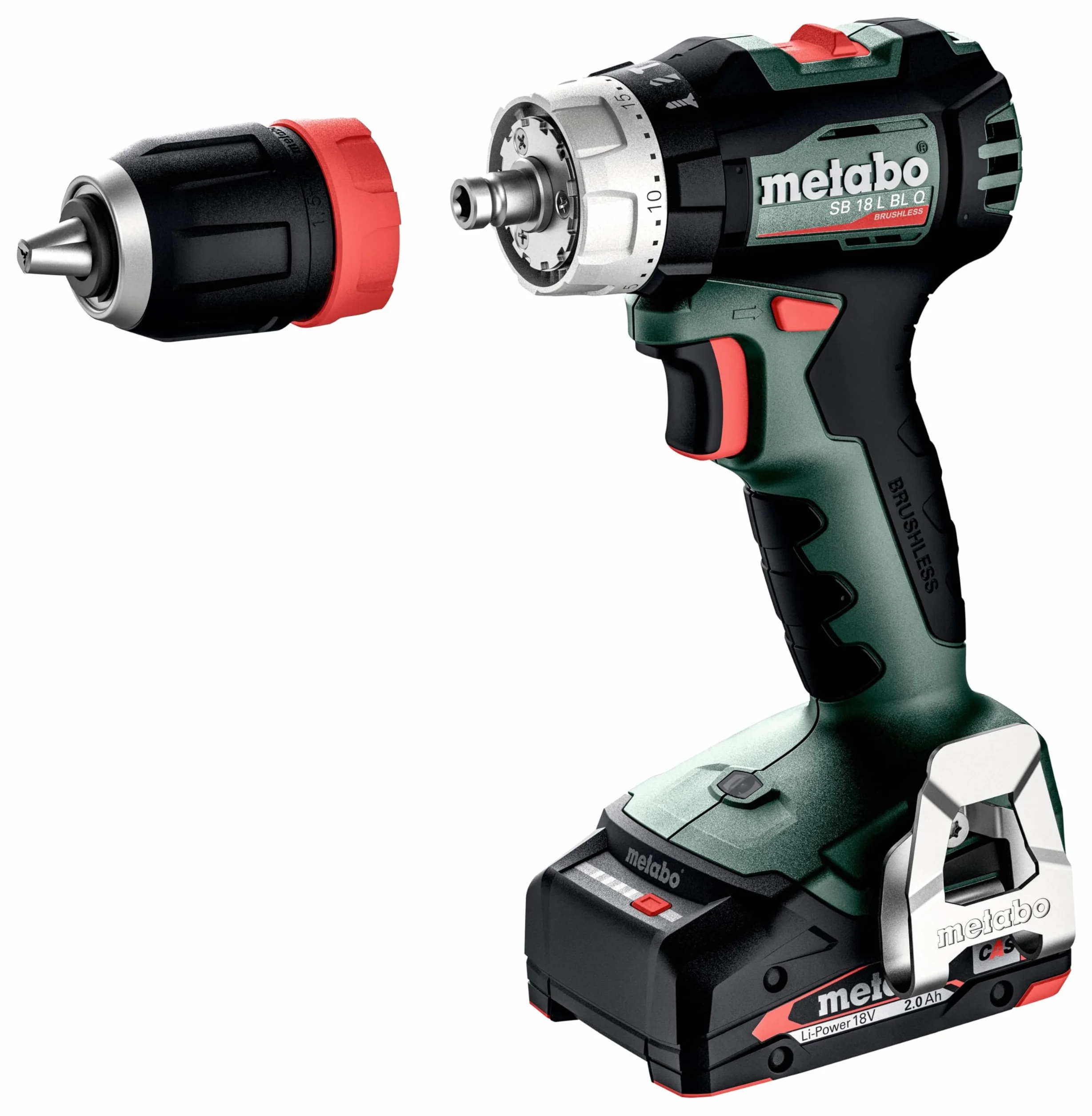 metabo Akumulatorowa wiertarko-wkrętarka udarowa SB 18 L BL Q – 18 V, 65 Nm, rozpiętość 13 mm – bezszczotkowa, światło LED, kompaktowa i wydajna, do wiercenia i wkręcania w drewnie, stali i murze – z