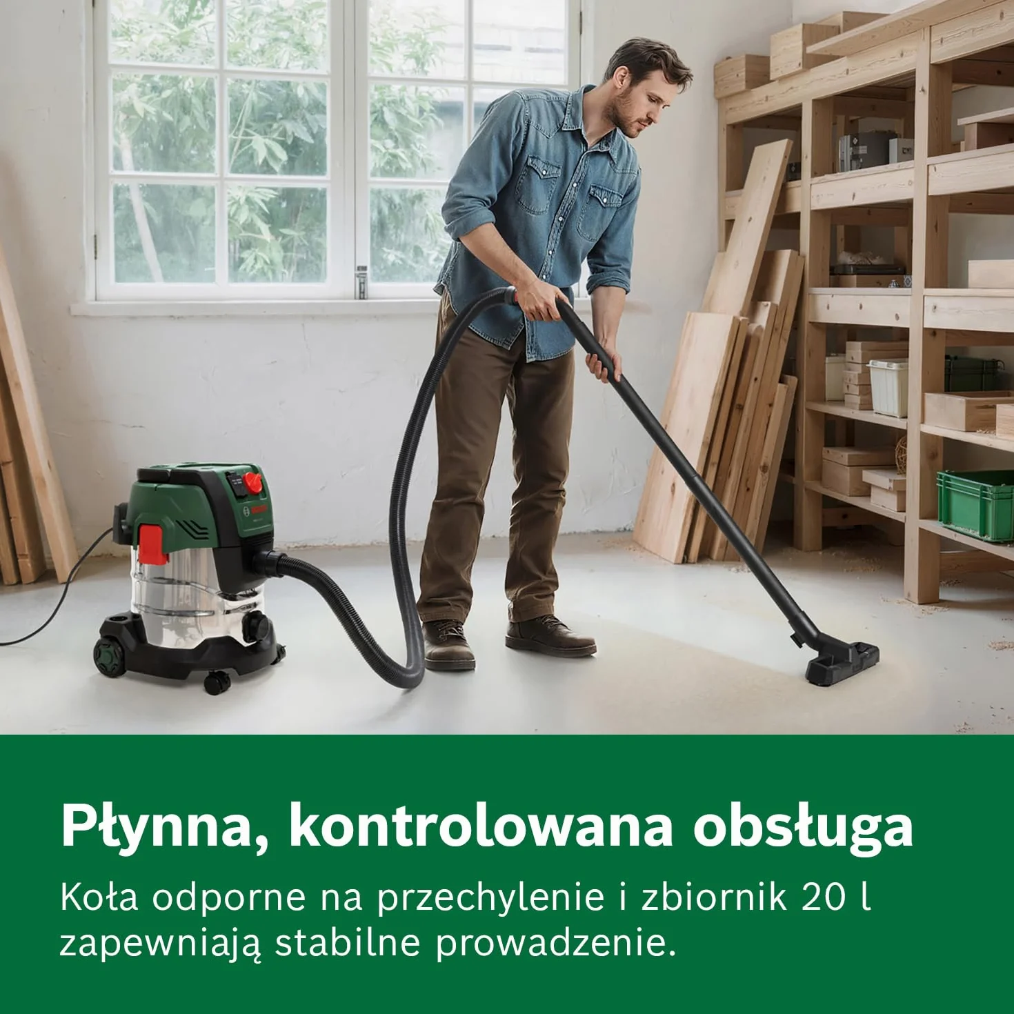 Bosch Odkurzacz sieciowy PAS20-220P 2,2 m wąż odsysający dysza do podłóg filtr płaski fałdowany