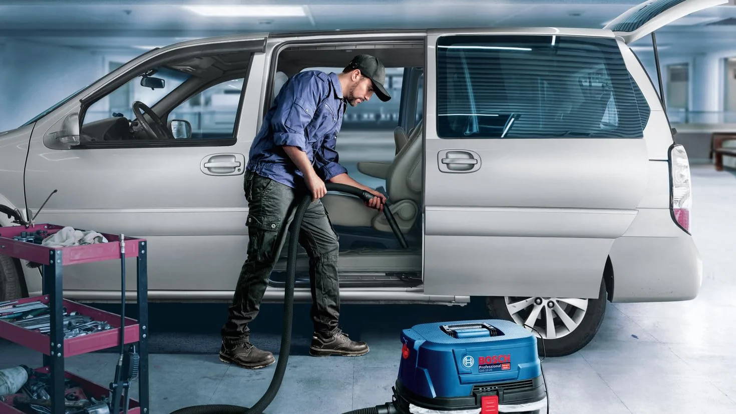 Bosch Professional: odkurzacz do pracy na mokro i na sucho GAS 12-25 PL (dysza do spoin, wąż 3 m, wąż antystatyczny, filtr wstępny, filtr HEPA)