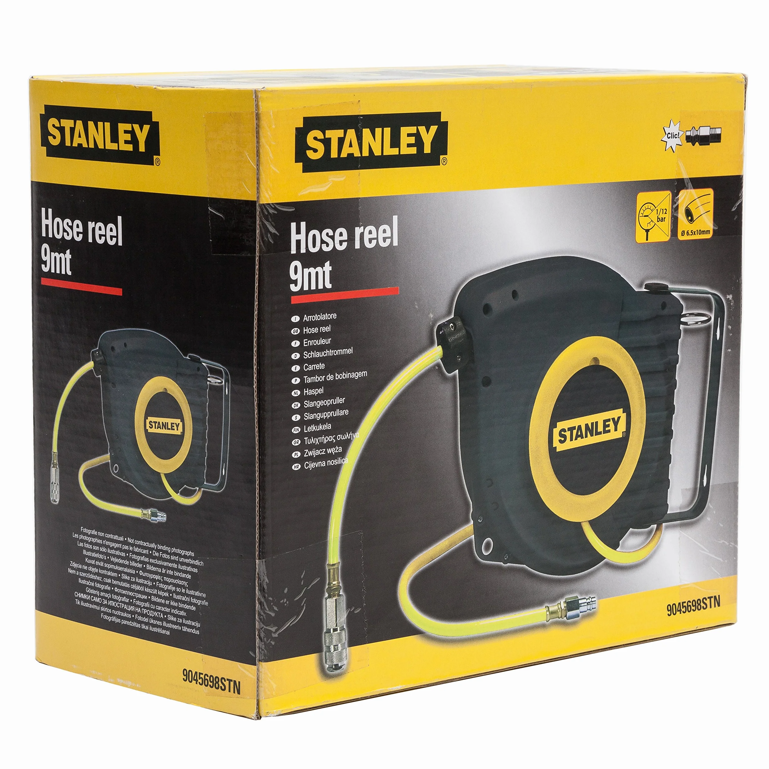 Stanley Bębny z Wężem Pneumatycznym, Czarny/Żółty, 9 m