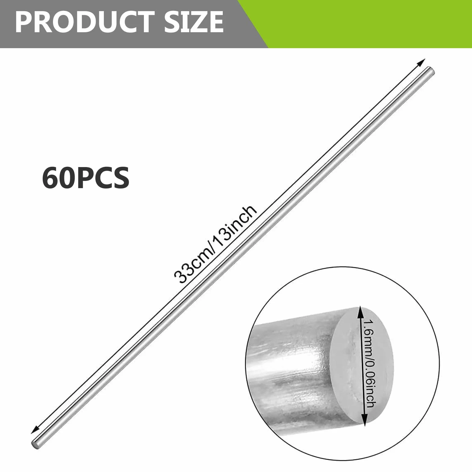 60 sztuk prętów spawalniczych, drut spawalniczy aluminiowy w niskiej temperaturze, aluminiowe pręty spawalnicze, 1,6 x 330 mm, drut wypełniający do naprawy rur aluminiowych, stopów aluminium i