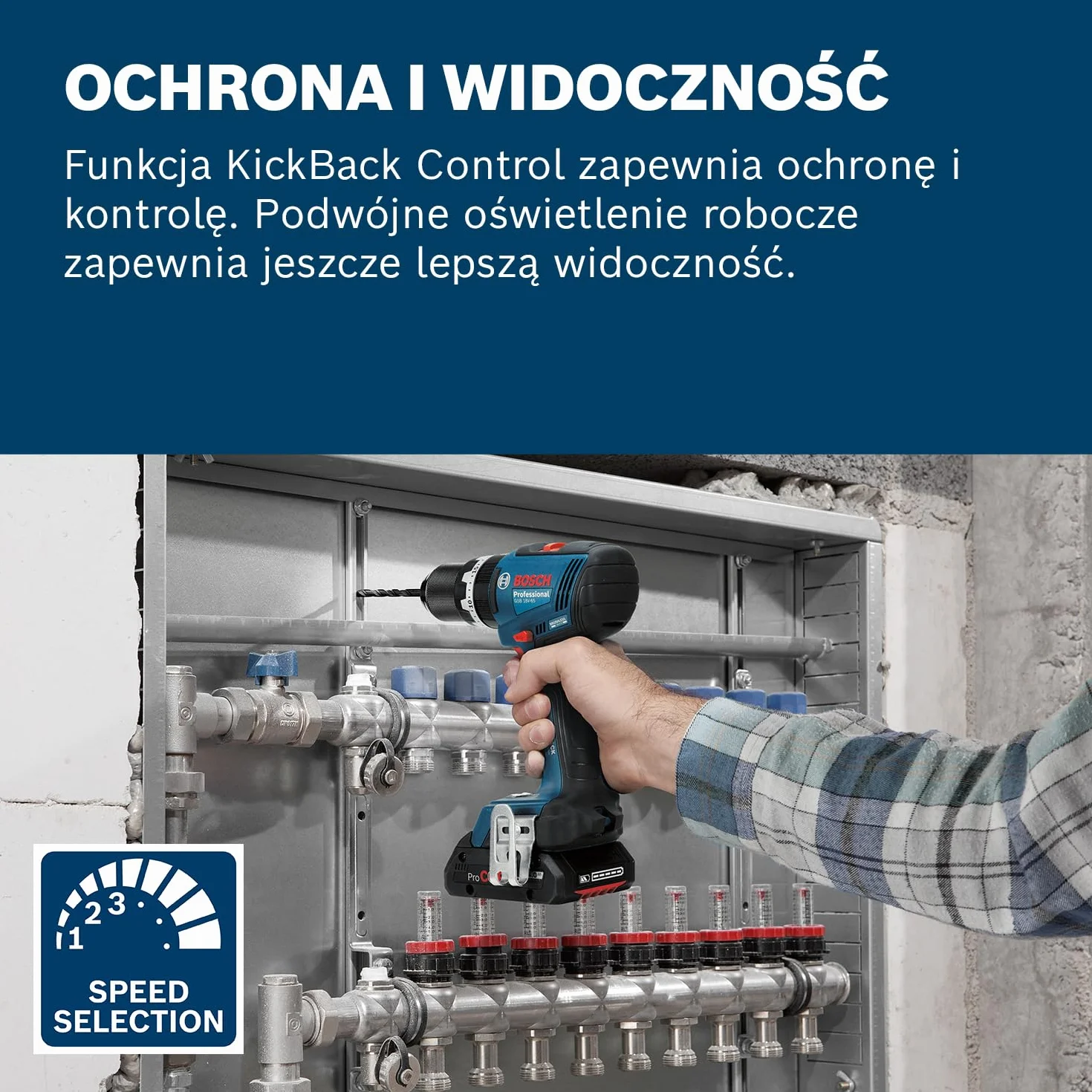 Bosch Professional 18 V firmy Bosch: wiertarko-wkrętarka akumulatorowa GSB 18V-65 (silnik bezszczotkowy, długość korpusu 175 mm, walizka L-BOXX)