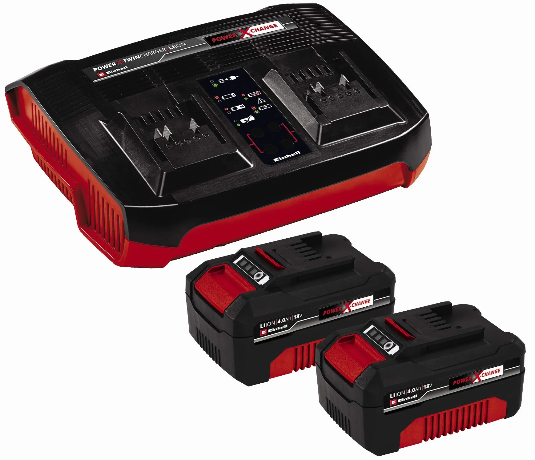 Einhell Pxc 4512112 Akumulatory z Ładowarką, Czarny/Czerwony, 75 min