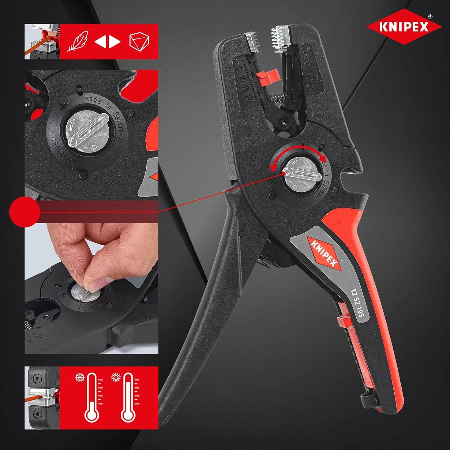 KNIPEX PreciStrip16 Szczypce automatyczne do ściągania izolacji 190 mm, 12 52 195
