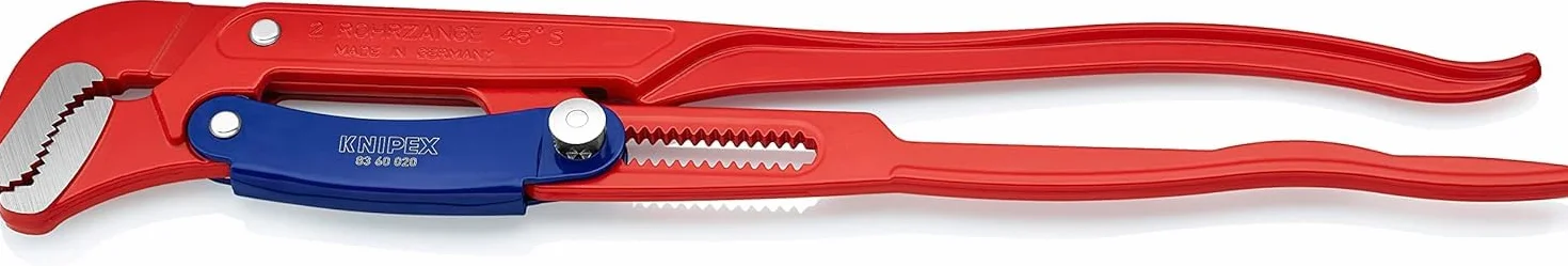 KNIPEX Klucz nastawny do rur ze szczękami typu S z przyciskiem szybkiej regulacji malowane proszkowo, czerwone 560 mm, 83 60 020