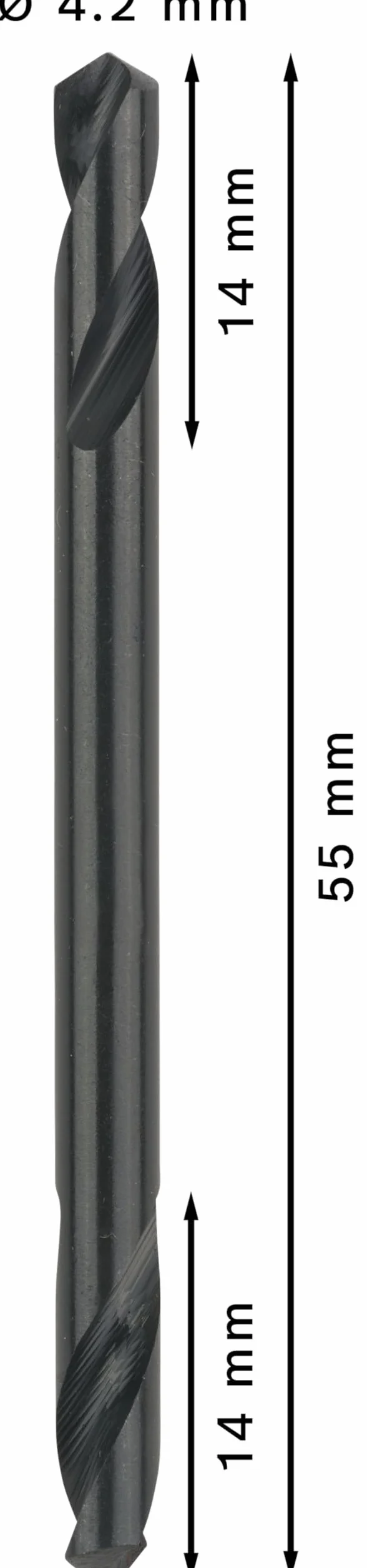 Bosch 10x Wiertło PRO Metal HSS-G dwustronne (do Metale nieżelazne, Stal, Ø 4,20 mm, Professional Akcesoria Wiertarki/Wkrętarki)