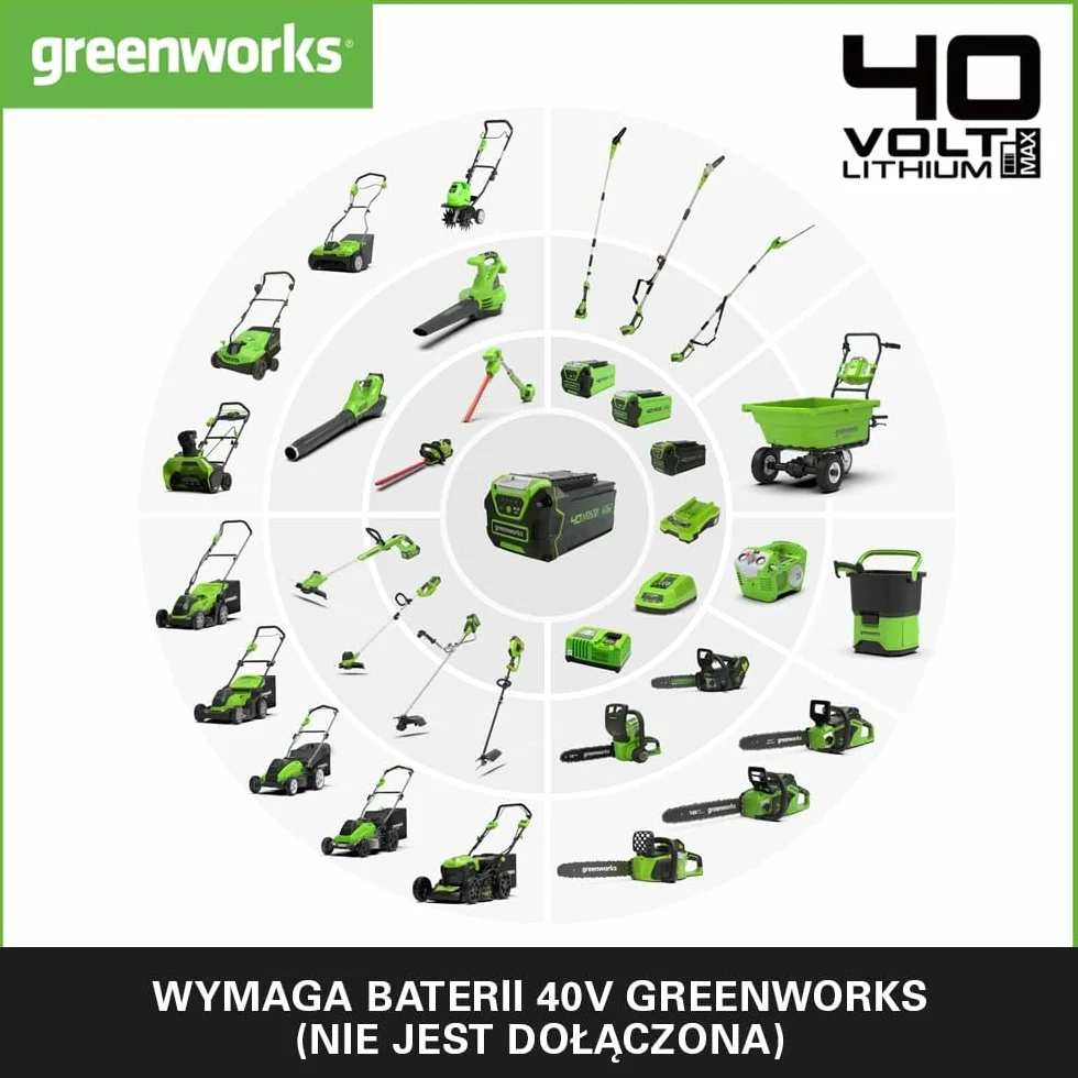 Greenworks G40Ht61 Nożyce do Żywopłotu, Zielony/Czerwony, 24,5 x 22,2 x 99,5 cm; 2,8 kg