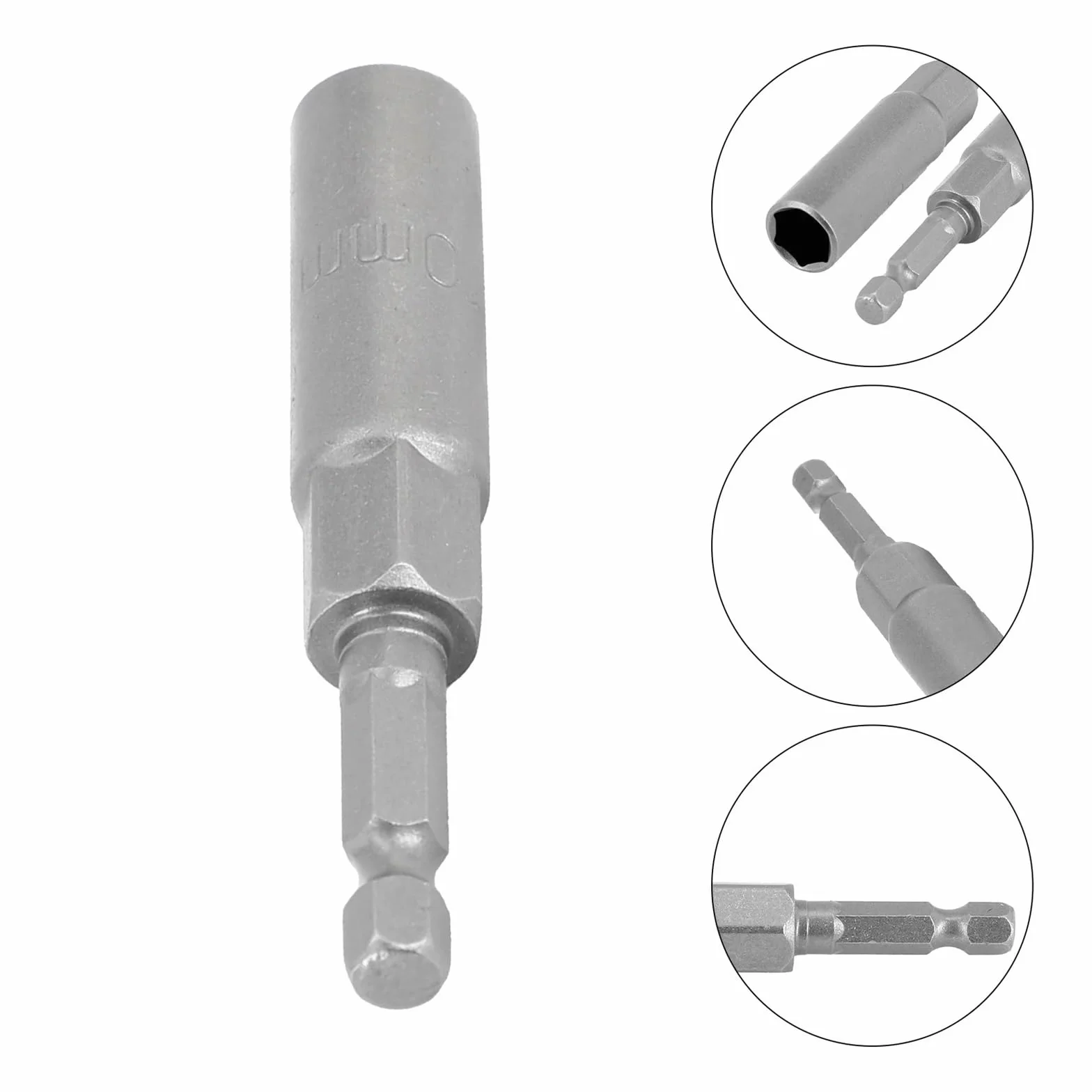80mm Length 1/4" Hex Hex Sockets Drive Magne Socket Impact Nut Bolt Drill Bit Screwdrivers Bits Tool Parts(9mm)