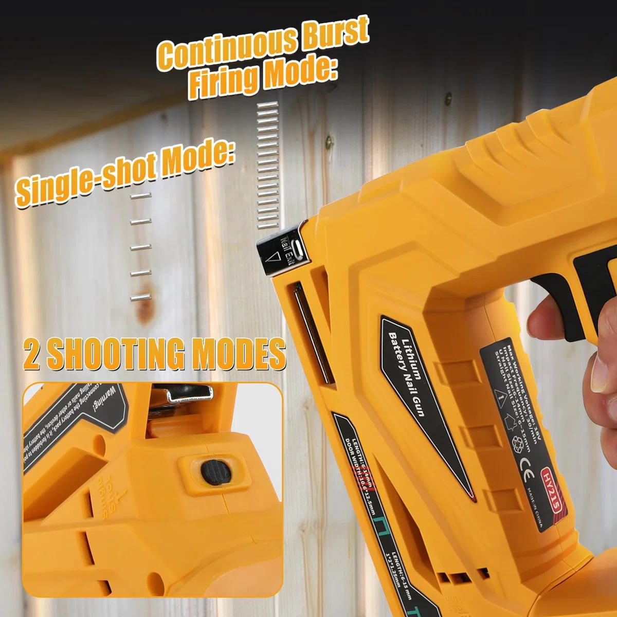 Akumulatorowa gwoździarka Brad kompatybilna z akumulatorami DEWALT 18 V/20 V, elektryczny pistolet 2 w 1 z pokrętłem regulacji głębokości, 2 trybami wypalania i 2000 gwoździami, do samodzielnej