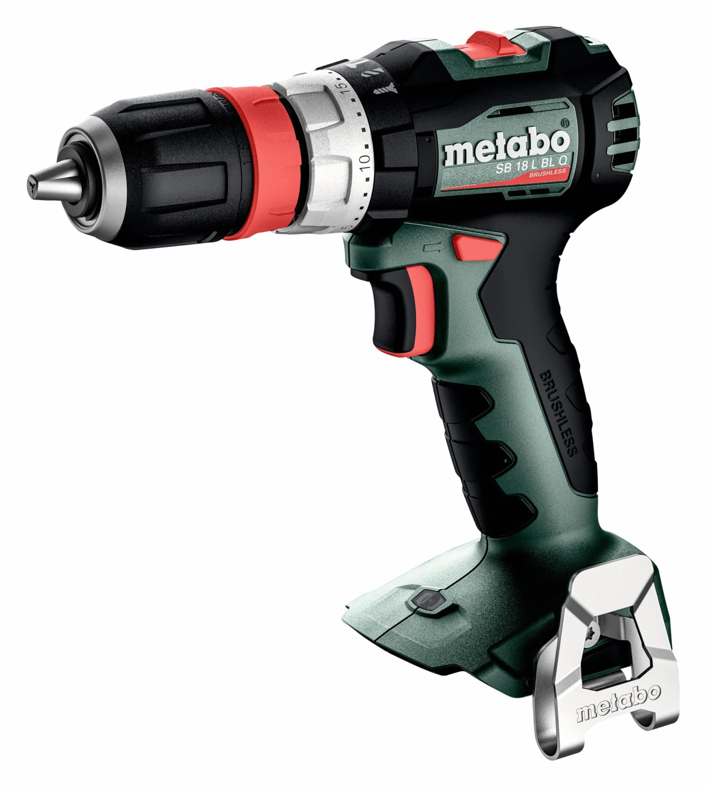 metabo Akumulatorowa wiertarko-wkrętarka udarowa SB 18 L BL Q – 18 V, 65 Nm, rozpiętość 13 mm – bezszczotkowa, światło LED, kompaktowa i wydajna, do wiercenia i wkręcania w drewnie, stali i murze – z