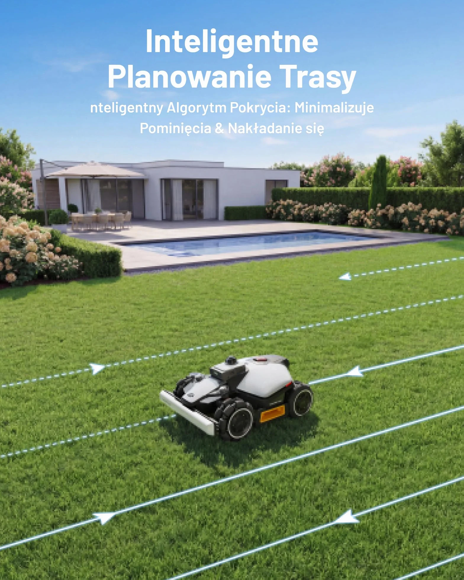 MAMMOTION LUBA mini 2 AWD 1500 Robot Koszący bez Przewodu Obwodowego LiDAR 360° Podwójna Kamera AI Vision Podwójne Tarcze Tnące Auto Regulacja Wysokości Nachylenie 80%