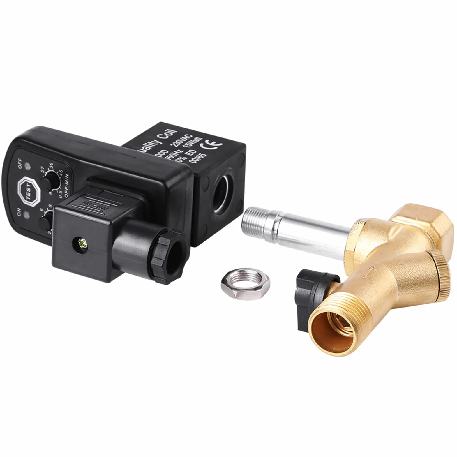 G1/2 DN15 Automatyczny Elektroniczny Czasowy Zawór Spustowy Automatyczny Zawór Spustowy Mosiężny Elektroniczny Automatyczny Zawór Spustowy do Zarządzania Kondensatem Sprężarki(AC 230V)