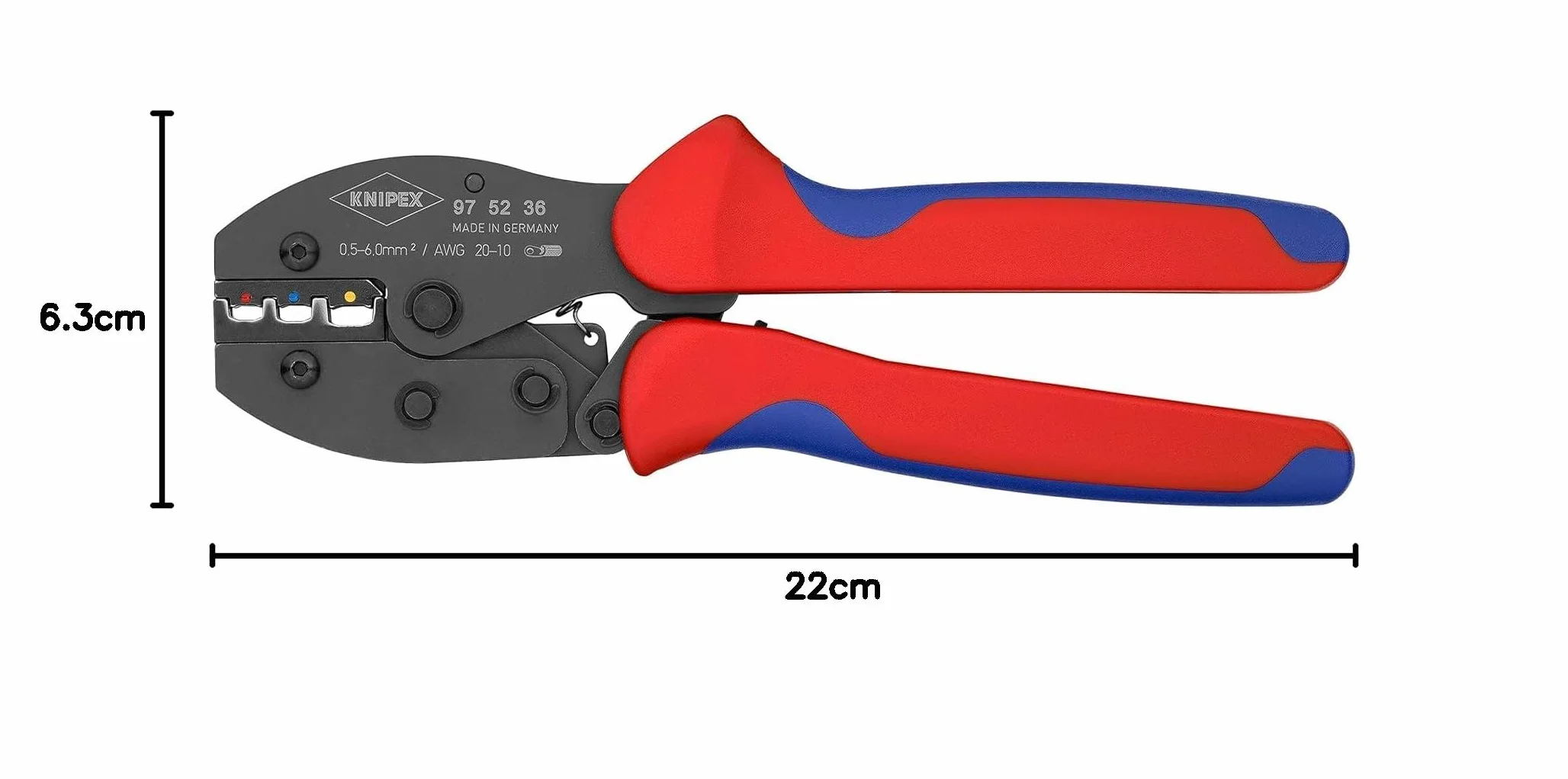 KNIPEX PreciForce Szczypce do zagniatania z osłonkami wielokomponentowymi 220 mm, 97 52 36