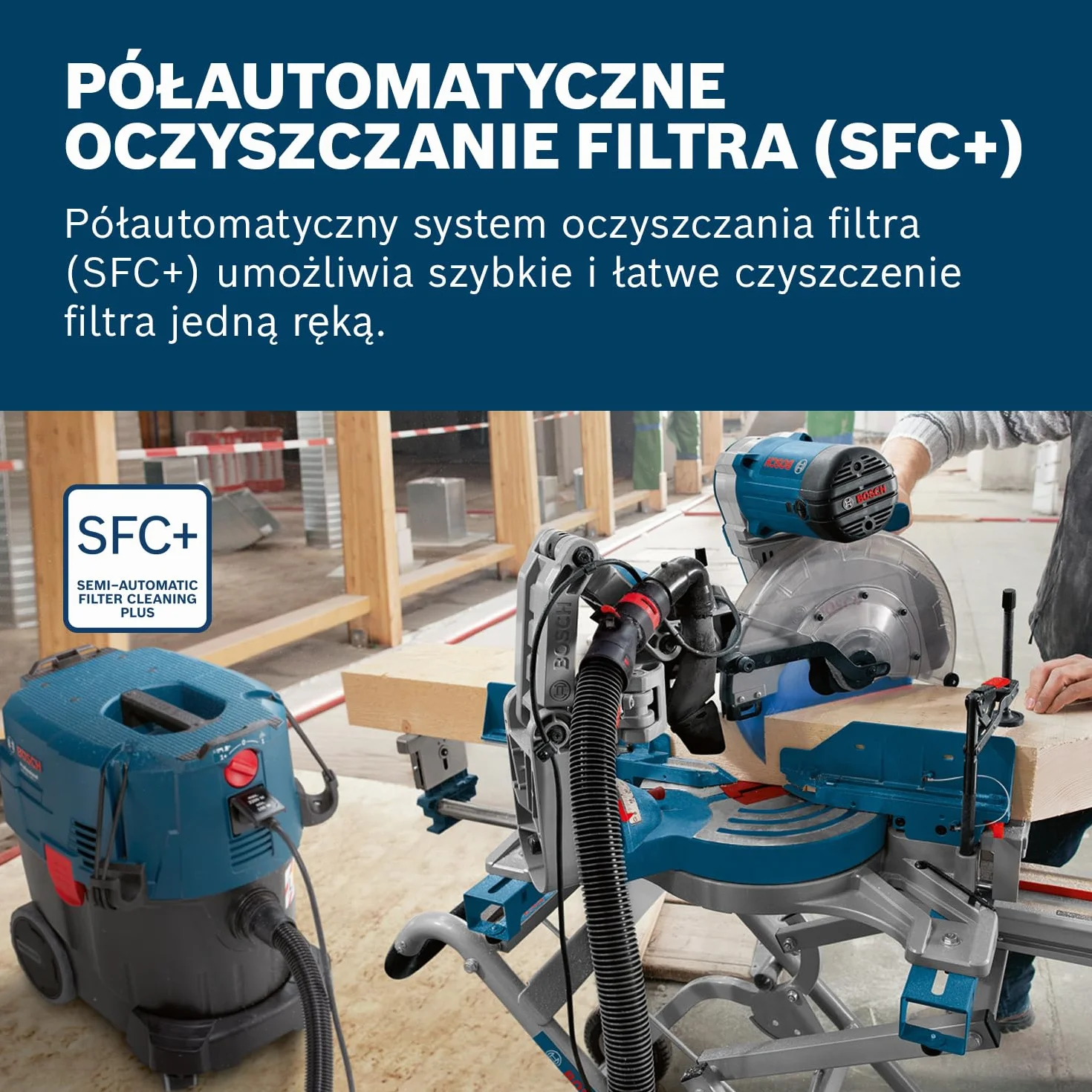Bosch Professional: odkurzacz do pracy na mokro i sucho GAS 35 L SFC+ (1 200 W, 3 rury chromowane, wąż 3 m, zestaw dysz podłogowych, 1 filtr płaski fałdowany, worek na pył)