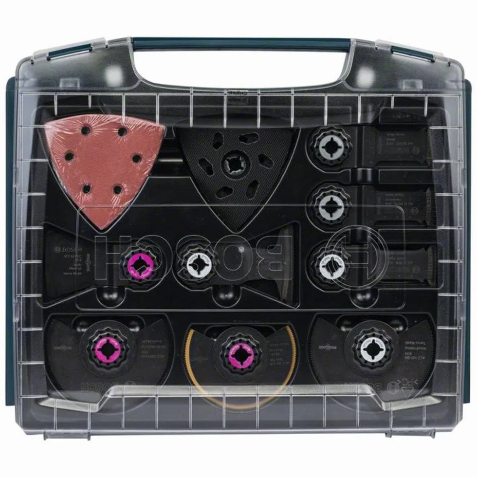 Bosch 34-częściowy zestaw i-BOXX Pro Starlock do montażu wewnątrz pomieszczeń (do drewna i metalu, Osprzęt do oscylacyjnych narzędzi wielofunkcyjnych)