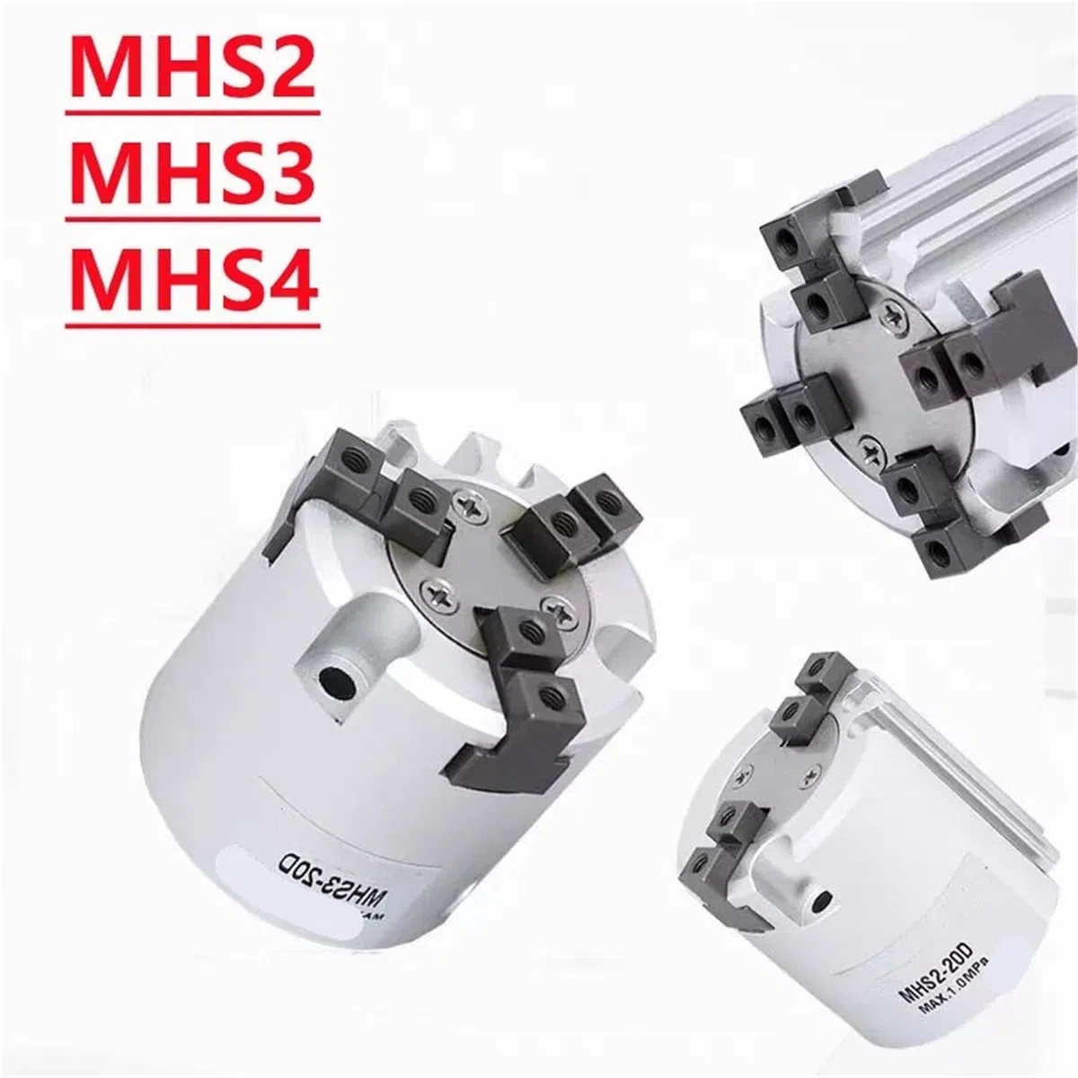 MHS2/MHS3/MHS4 Series równoległy chwytak pneumatyczny MHS16D 20D 25D 32D 40D 63D 80D dwuszczękowy trzyszczękowy chwytak pneumatyczny (MHS3, 63D)