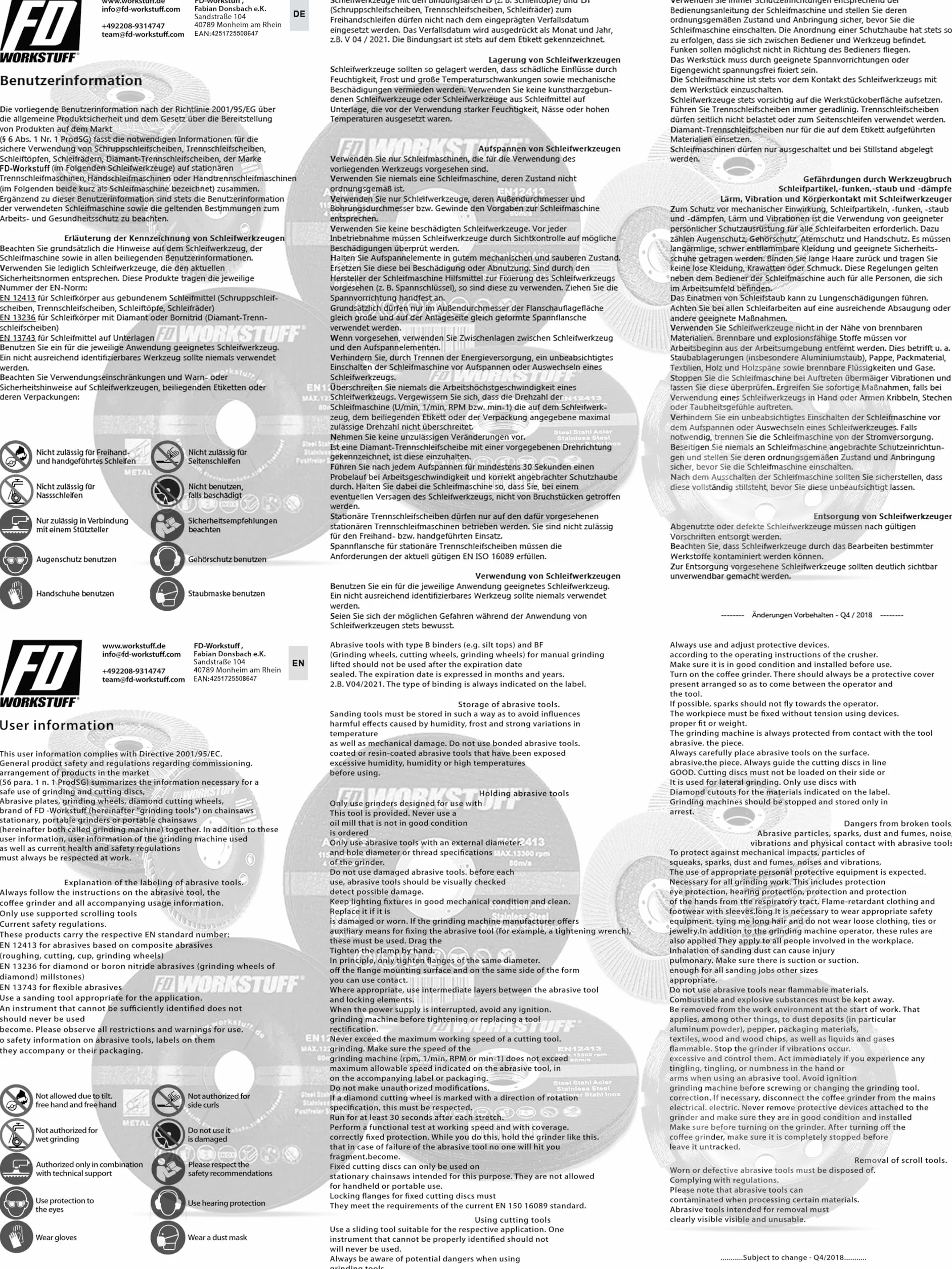 Zestaw 10 tarcz szlifierskich Ø 125 mm, mieszane opakowanie (2 x ziarnistość 40/60, 3 x ziarnistość 80/120), ze stali nierdzewnej, tarcze szlifierskie, niebieskie