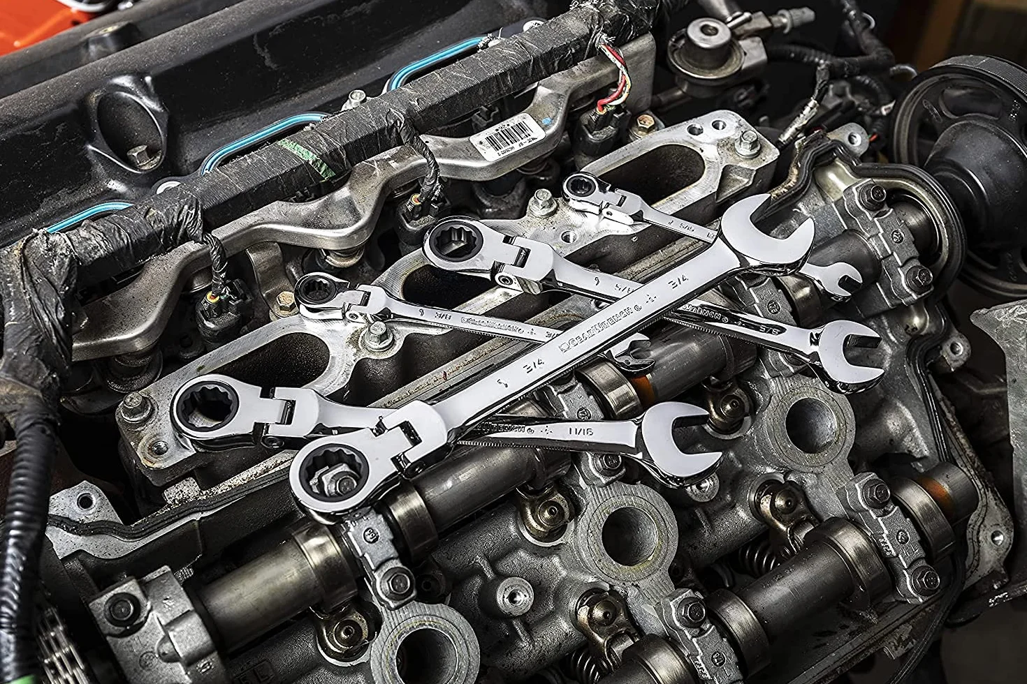GearWrench 9901D 72-zębowy 12-punktowy zestaw kluczy płasko-oczkowych z grzechotką, 12 szt.