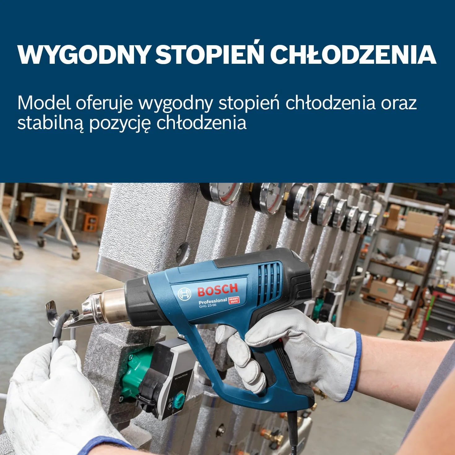 Bosch Professional: opalarka GHG 23-66 (temperatura do 650°C, 4 programy pracy z możliwością personalizacji, dysze, zestaw koszulek termokurczliwych, walizka L-BOXX)
