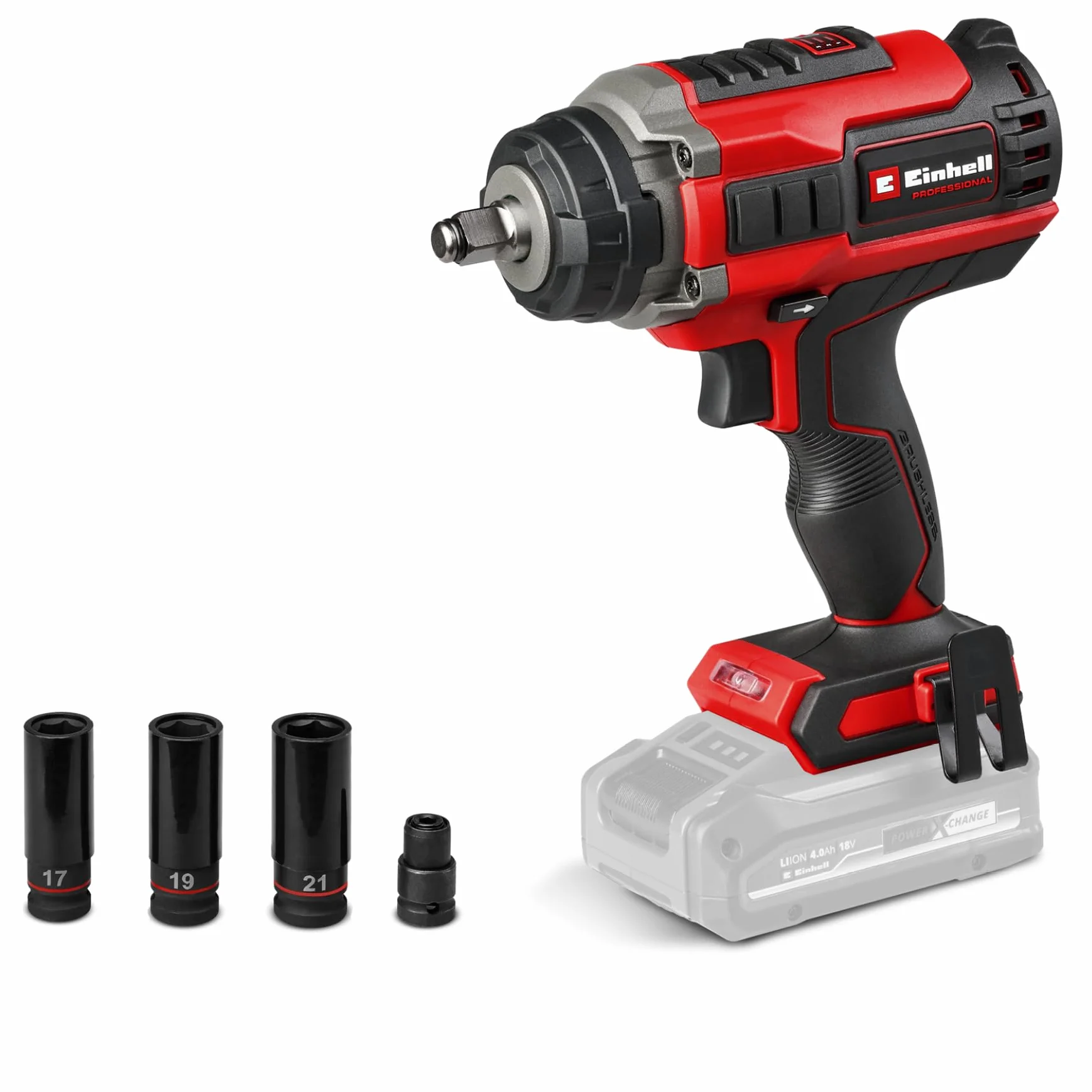 Einhell Professional Akumulatorowy klucz udarowy IMPAXXO 18/400 Power X-Change (Li-Ion, 18 V, 400 Nm, 3-bieg. przekładnia, silnik bezszczotkowy, bez akumulatora i ładowarki)