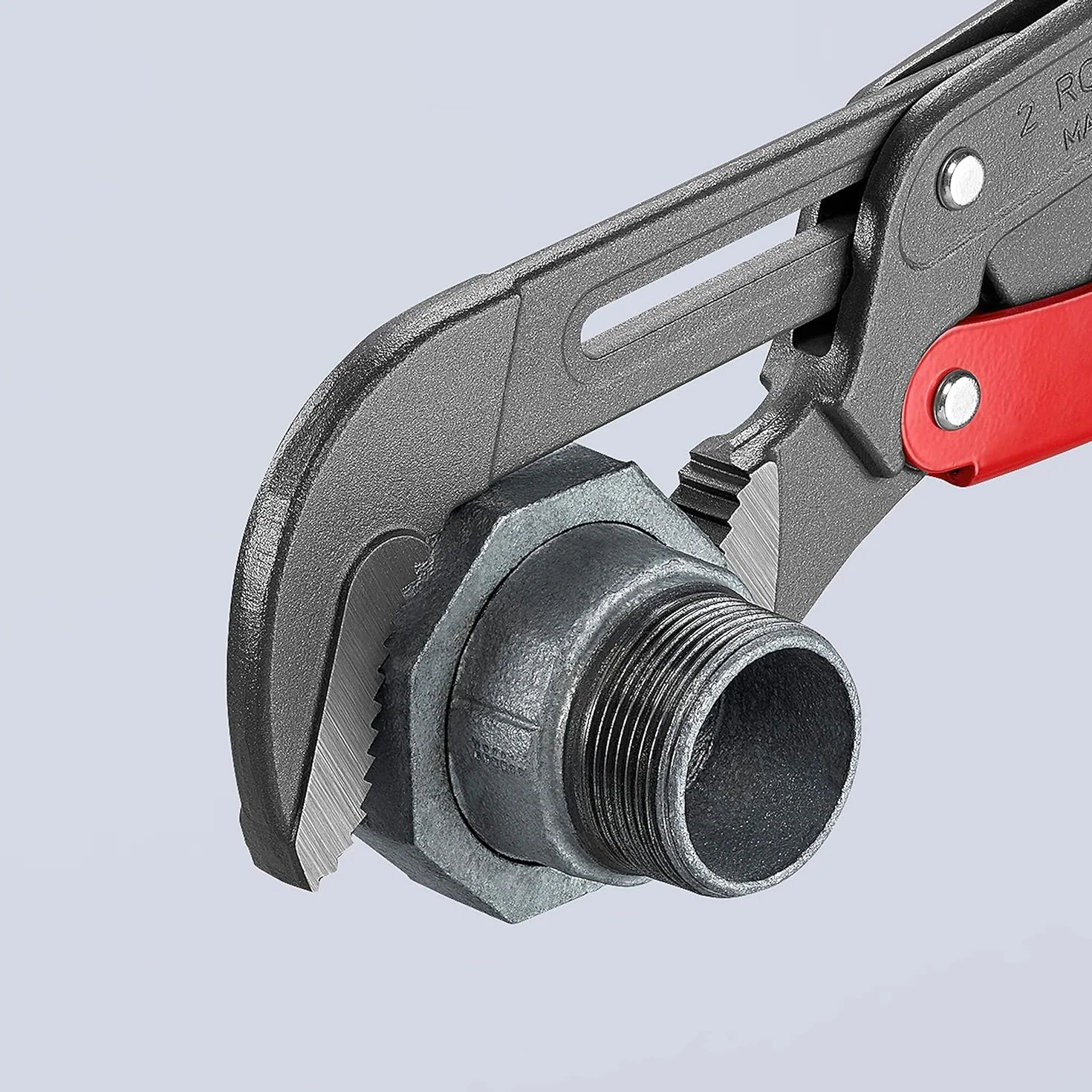 KNIPEX Klucz nastawny do rur ze szczękami typu S z przyciskiem szybkiej regulacji Malowane proszkowo, szare z tworzywa sztucznego, 83 61 020