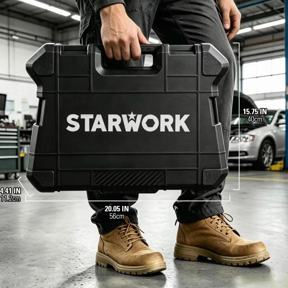 STARWORK True MechanicTM 314-częściowy zestaw narzędzi mechanicznych i nasadek, profesjonalny zestaw metryczny