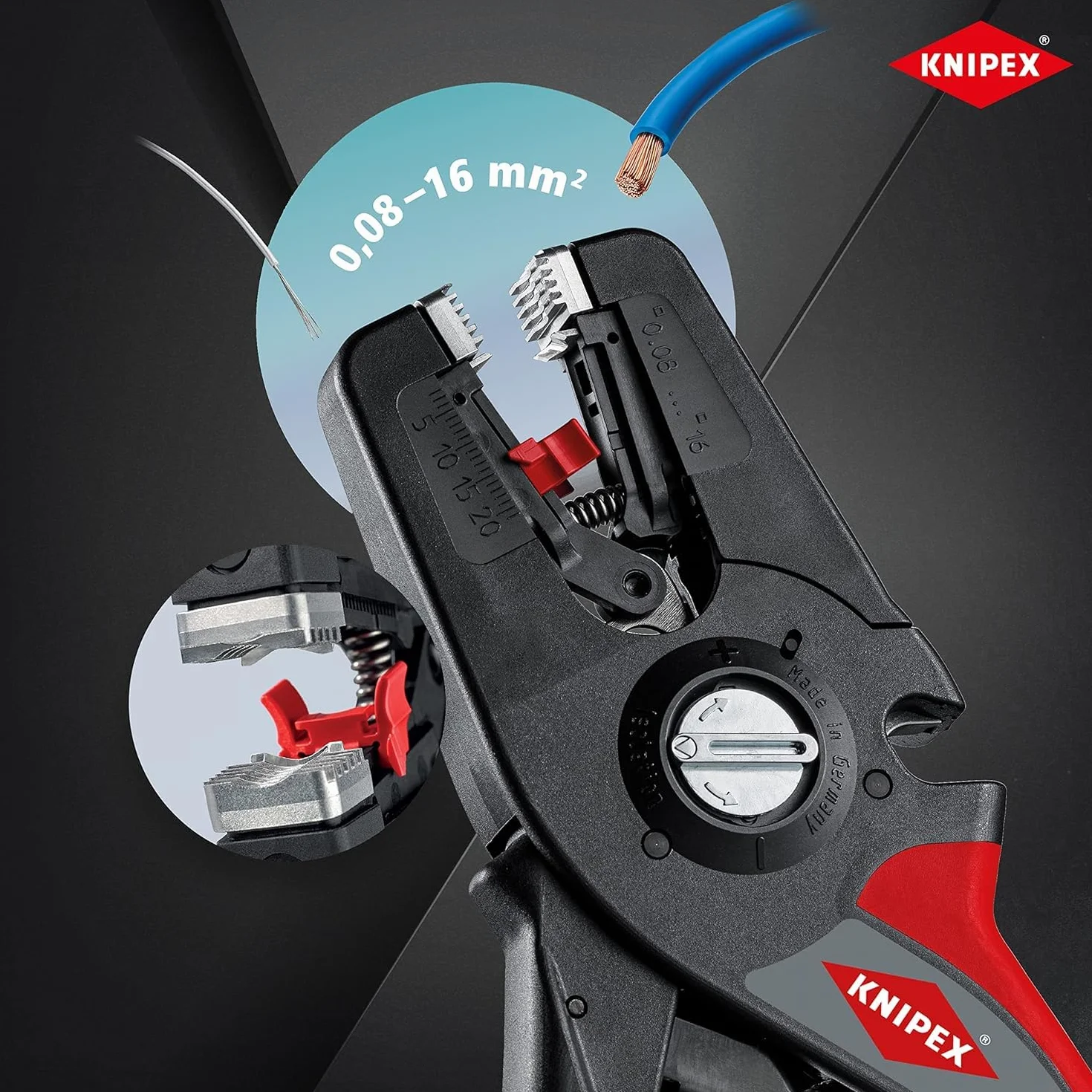 KNIPEX PreciStrip16 Szczypce automatyczne do ściągania izolacji 190 mm, 12 52 195