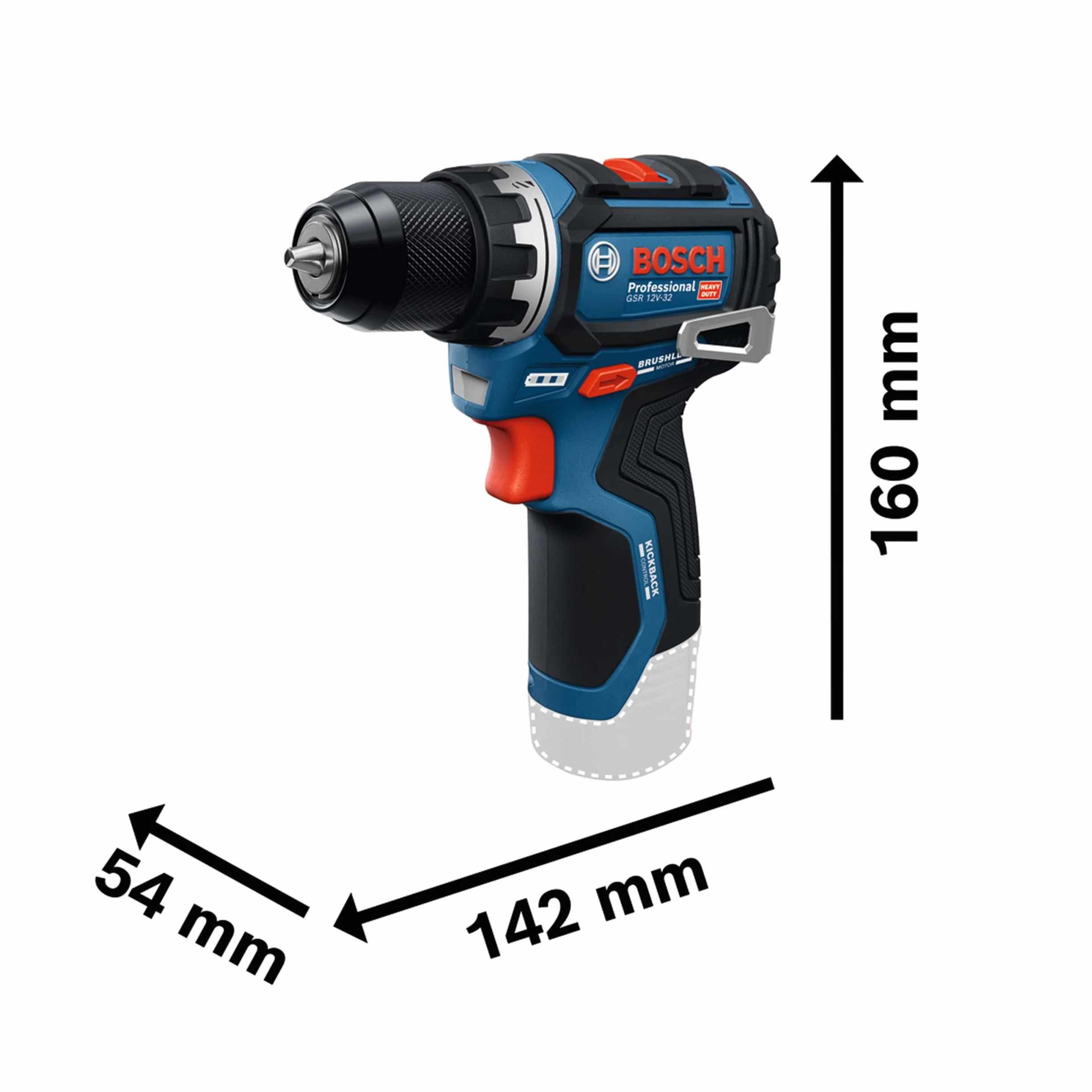 Bosch Professional GSR 12V-32 Wiertarko-wkrętarka akumulatorowa 12V 2,0 Ah Bezszczotkowa