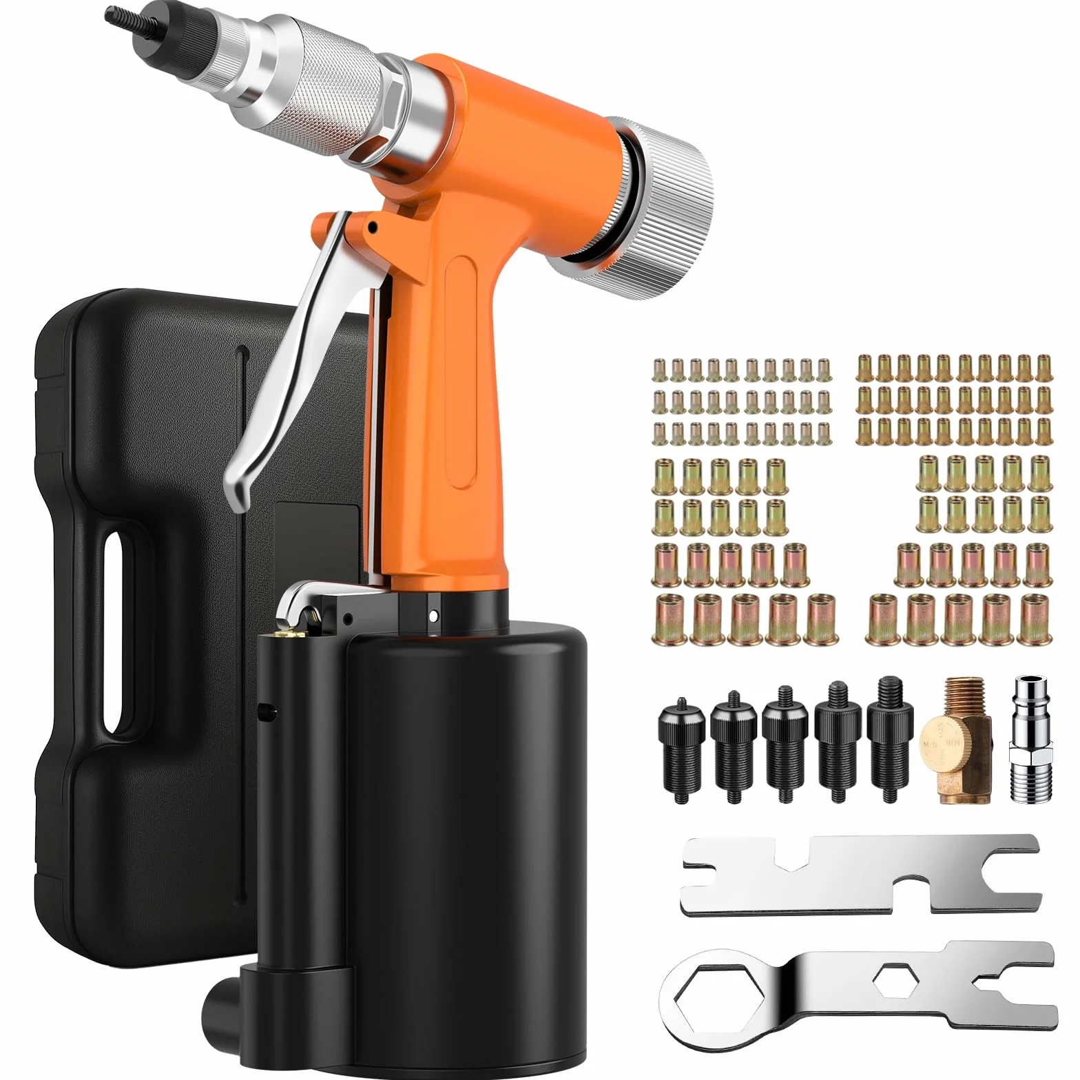 Pneumatyczny pistolet do nakrętek Proster Heavy Duty Pneumatyczny zestaw do regulacji nakrętek ze stali nierdzewnej 100 szt. M4 M5 M6 M8 M10