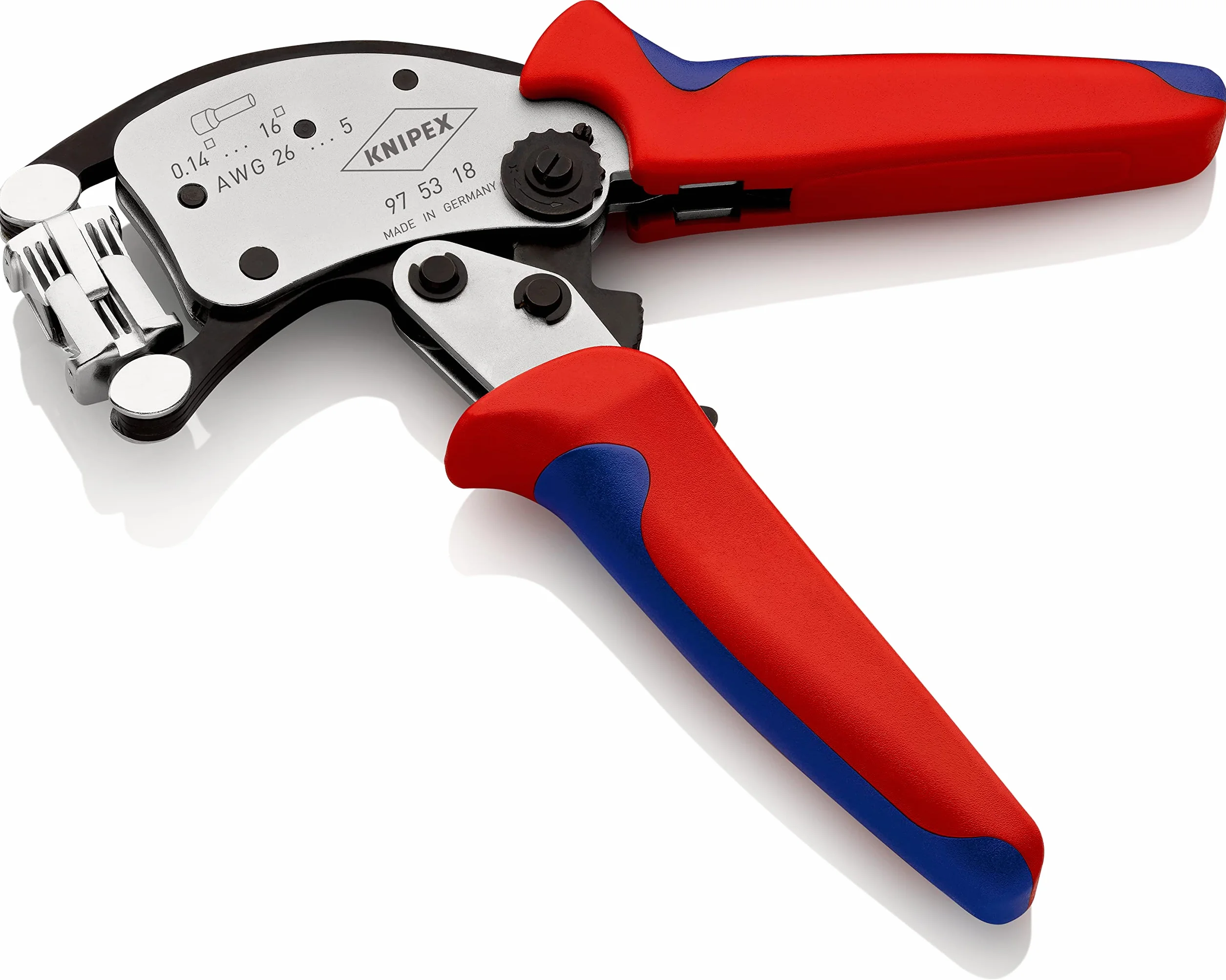KNIPEX Twistor16 Samonastawne szczypce do zagniatania tulejek kablowych z głowicą obrotową 97 53 18 SB