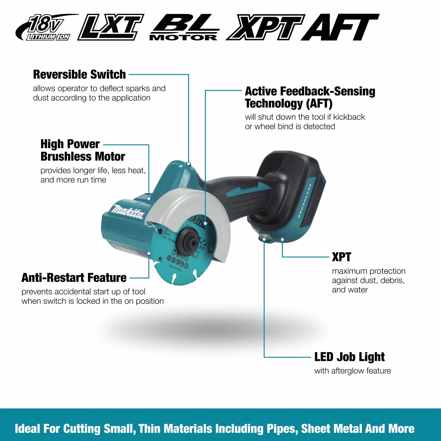 MAKITA DMC300Z Szlifierka kompaktowa 18V LXT 76 mm