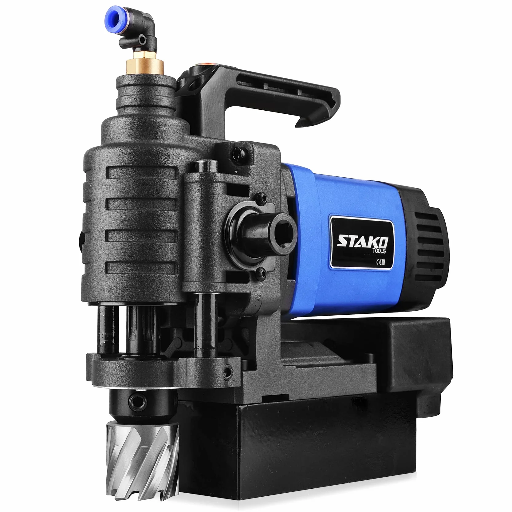 STAKO Wiertarka Magnetyczna Niskoprofilowa KCY-38DM – Mała, Lekka 8 kg – 1650 W – Siła Magnetyczna 14500 N – Uchwyt Mocujący Frezy Weldon 19 mm – Przenośna Magnesówka do Obróbki Metalu