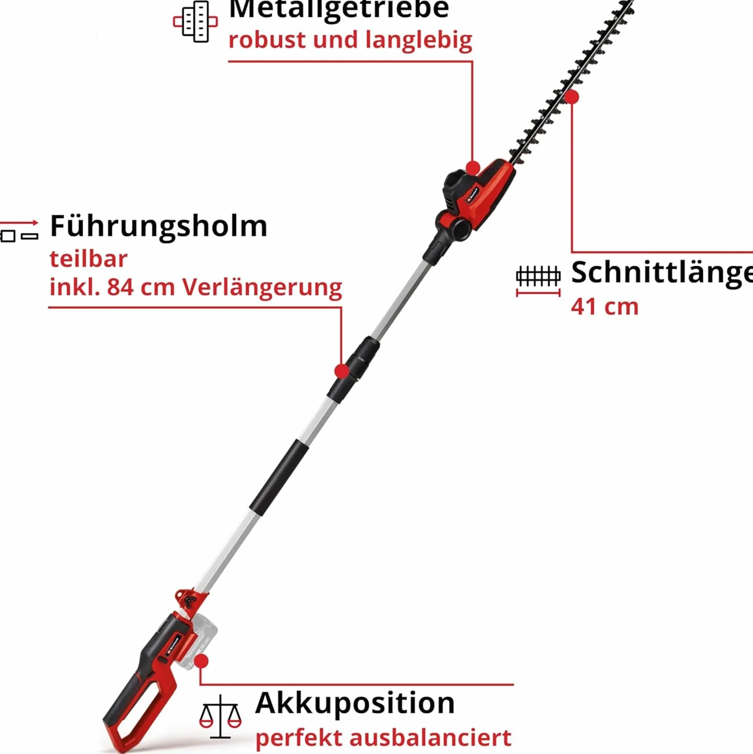 Einhell Gc-Hh 18/45 Li T-Solo Nożyce do Żywopłotu, Czarny, 208 x 7.5 x 13.5 cm