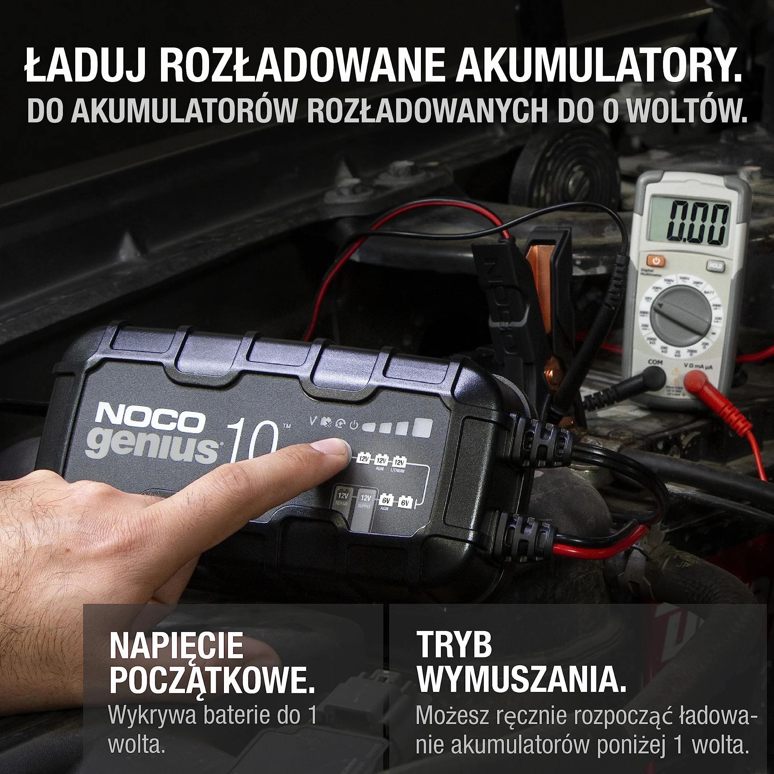 NOCO GENIUS10EU Inteligentna Ładowarka 10 A do Akumulatorów 6 V 12 V z Kompensacją Temperaturową