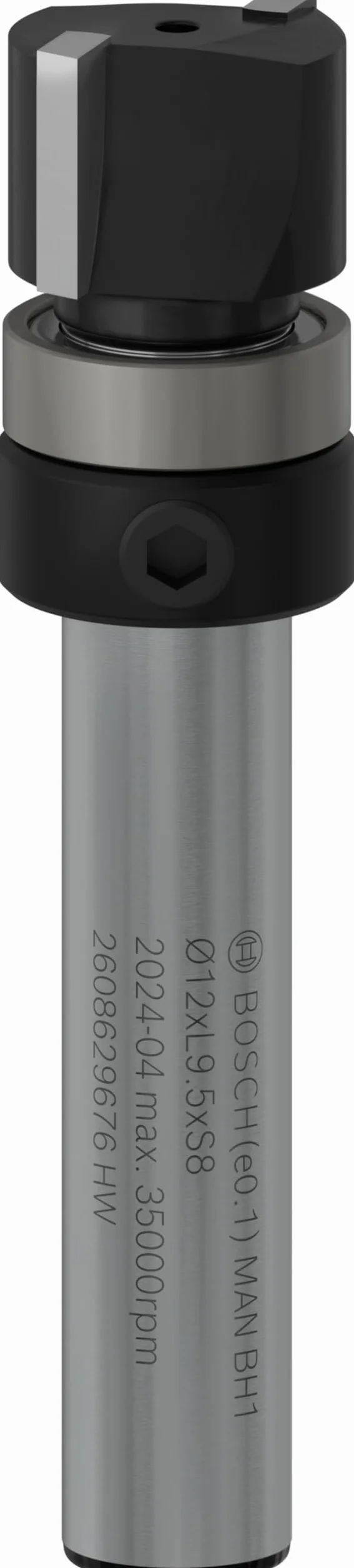 Bosch 1x Frez prosty PRO z łożyskiem kulkowym na górze (do Miękkie drewno, Twarde drewno, Ø 12 mm, Professional Akcesoria Frez ręczny, Frez krawędziowy)