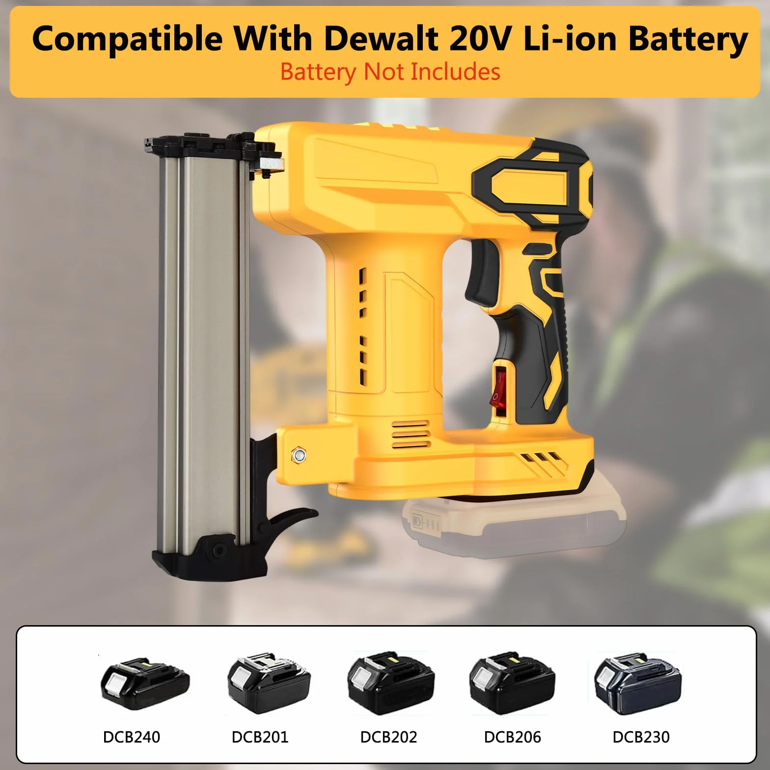 Akumulatorowy zszywacz do gwoździ do Dewalt 20 V, 18 GA, elektryczny zszywacz, elektroniczna gwoździarka, odporny na zapychanie, 2 w 1, elektryczna gwoździarka z 2000 gwoździami, zszywkami, zszywaczem
