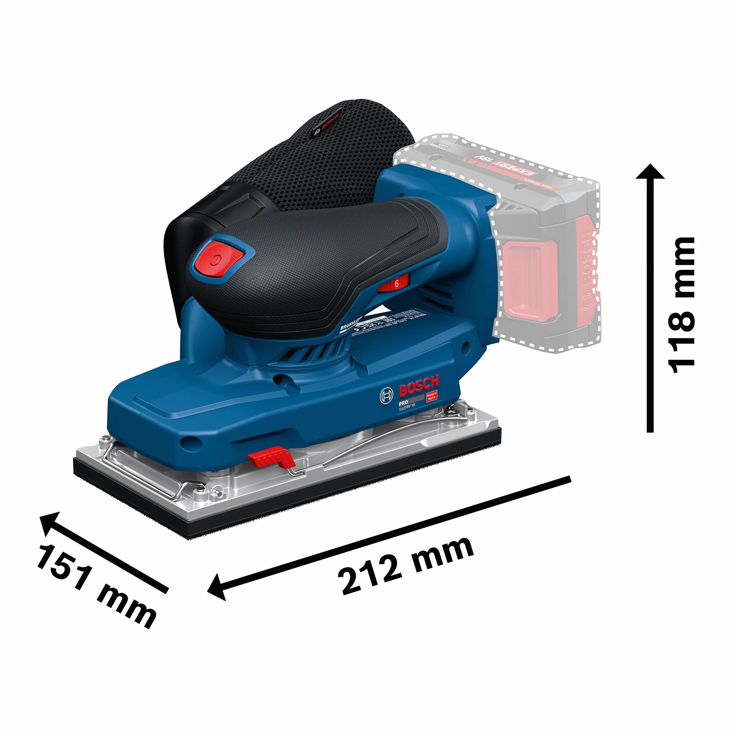 Bosch PRO 18V System Akumulatorowa szlifierka oscylacyjna GSS18V-18 (worek na pył, dziurkacz, walizka L-BOXX 162)