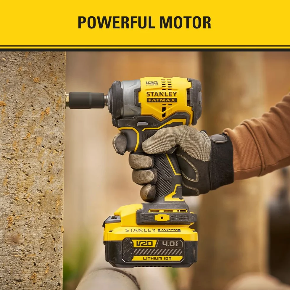 STANLEY FATMAX V20 | 18V bezszczotkowy klucz udarowy 3/8″ - kompaktowy wysoki moment obrotowy do naprawy samochodów, tylko klucz